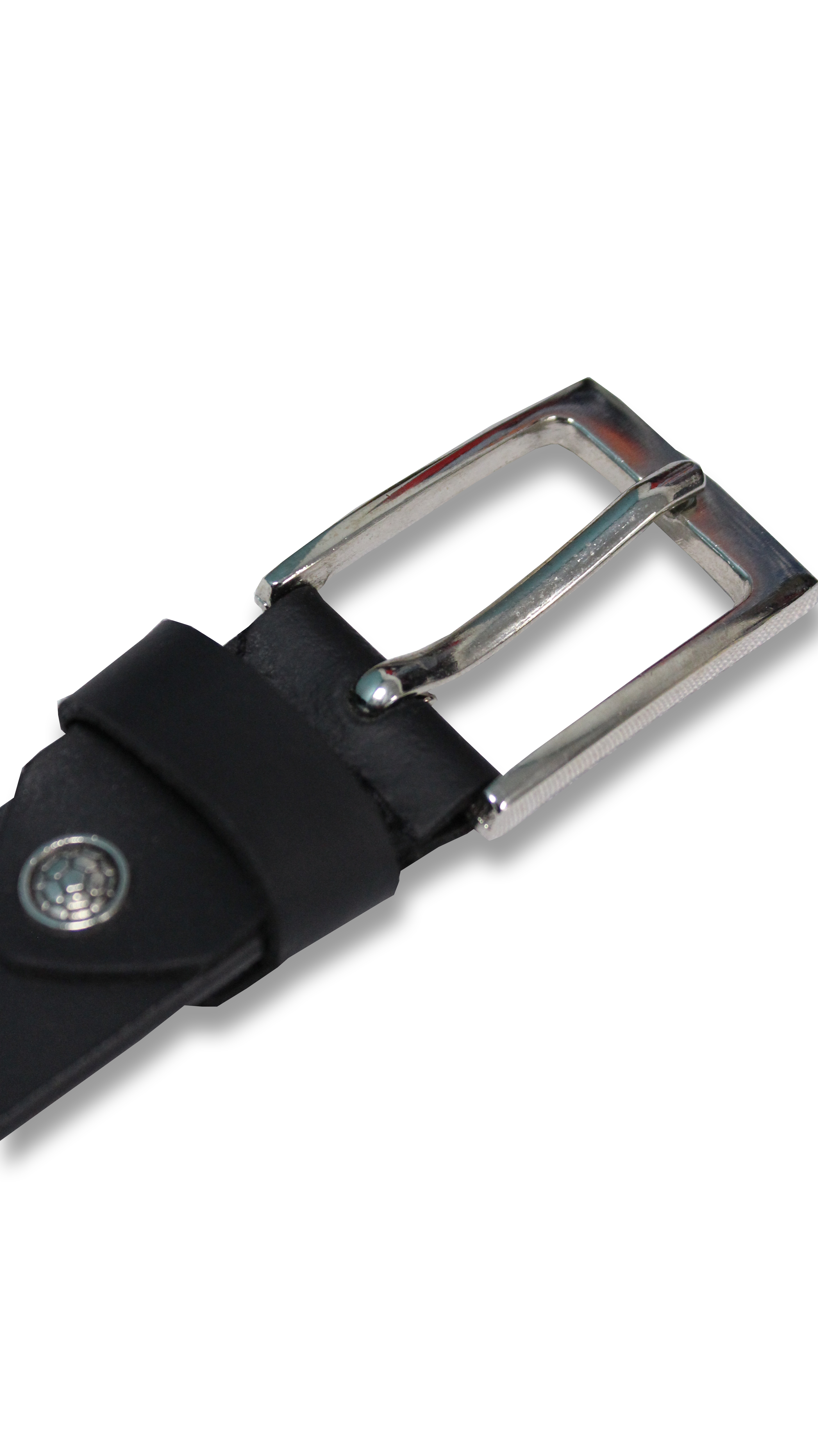 CurveWow Square Buckle Leather Belt Black