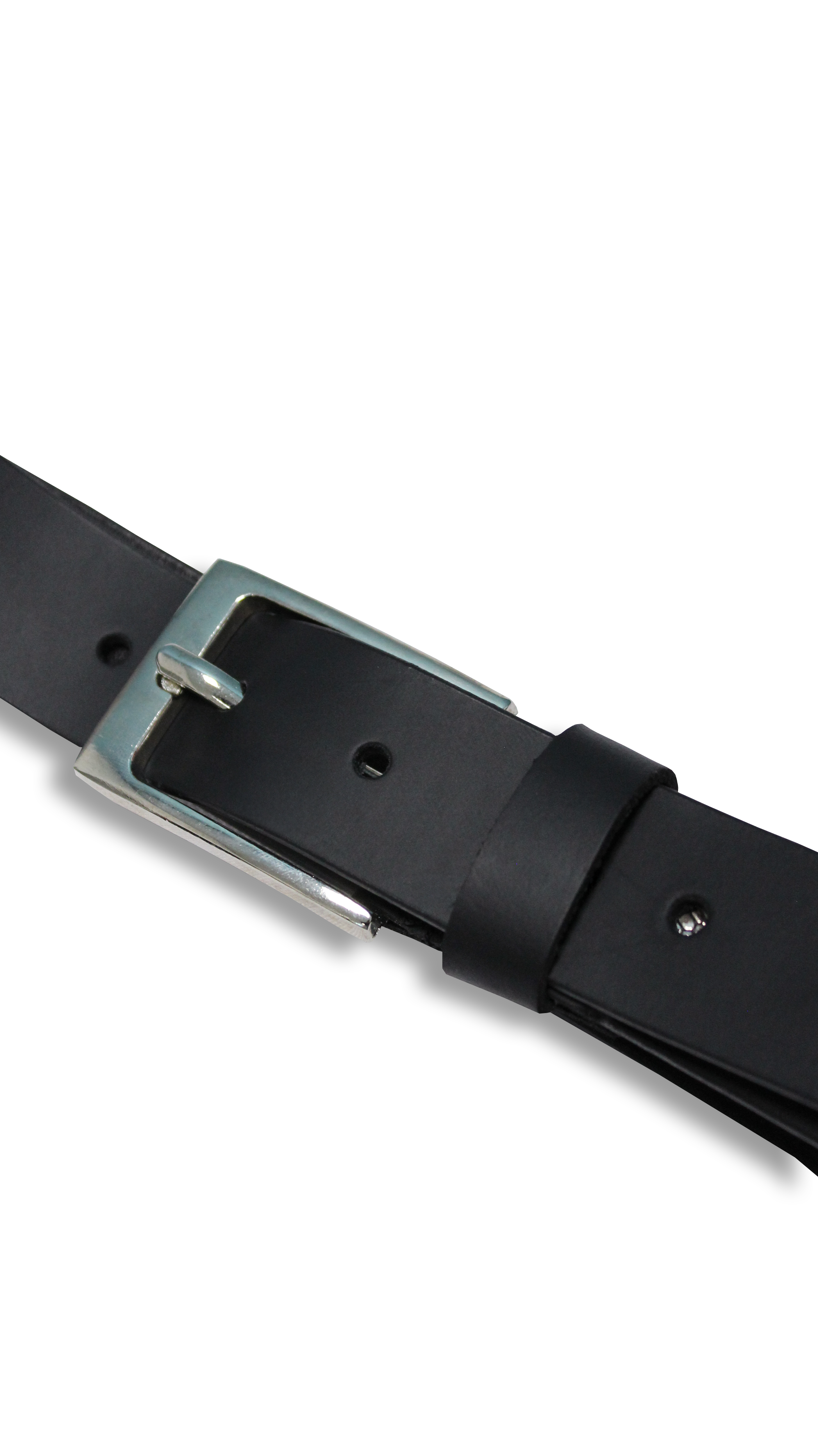 CurveWow Square Buckle Leather Belt Black