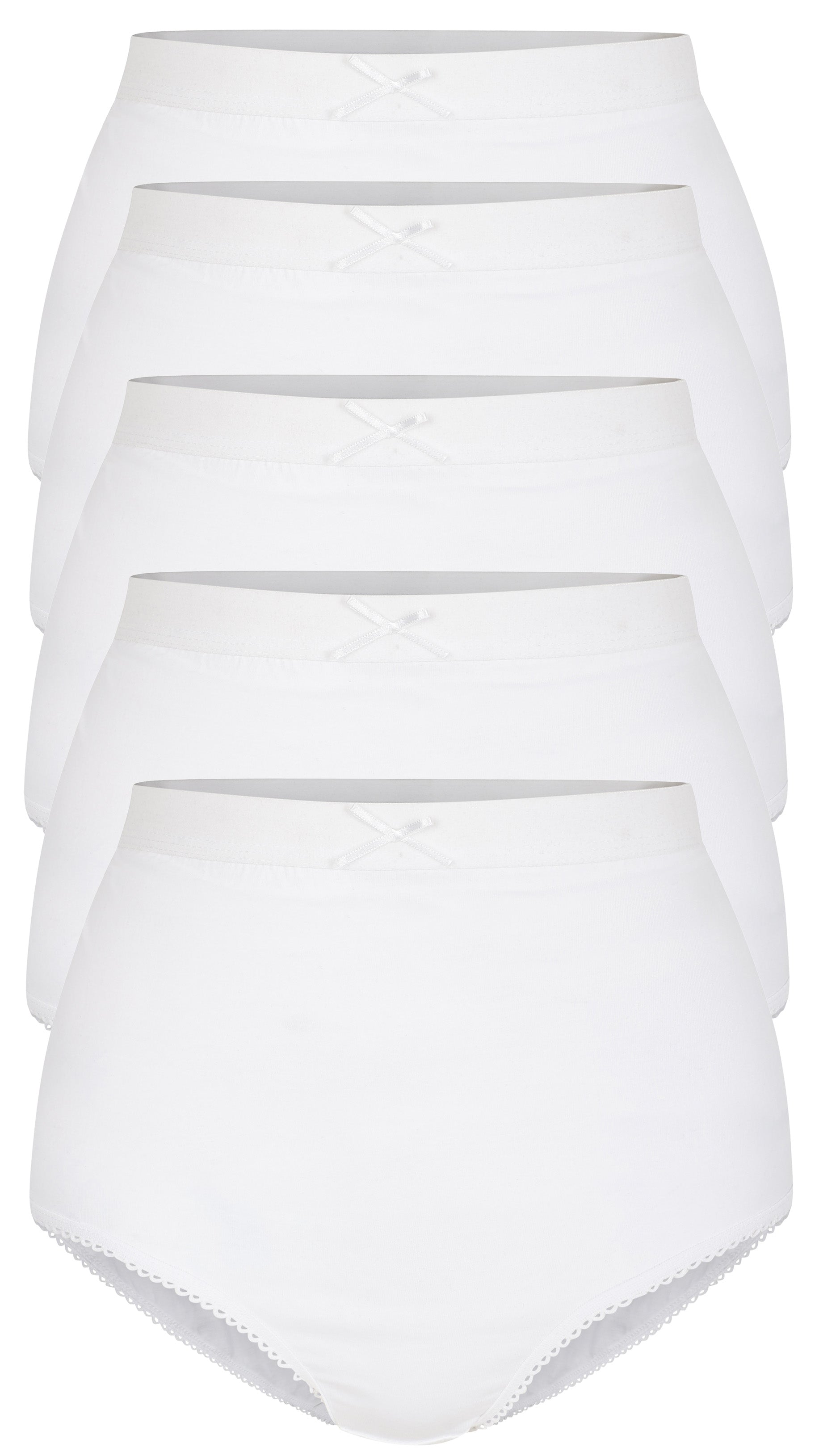 CurveWow 5 Pack Full Cotton Brief White