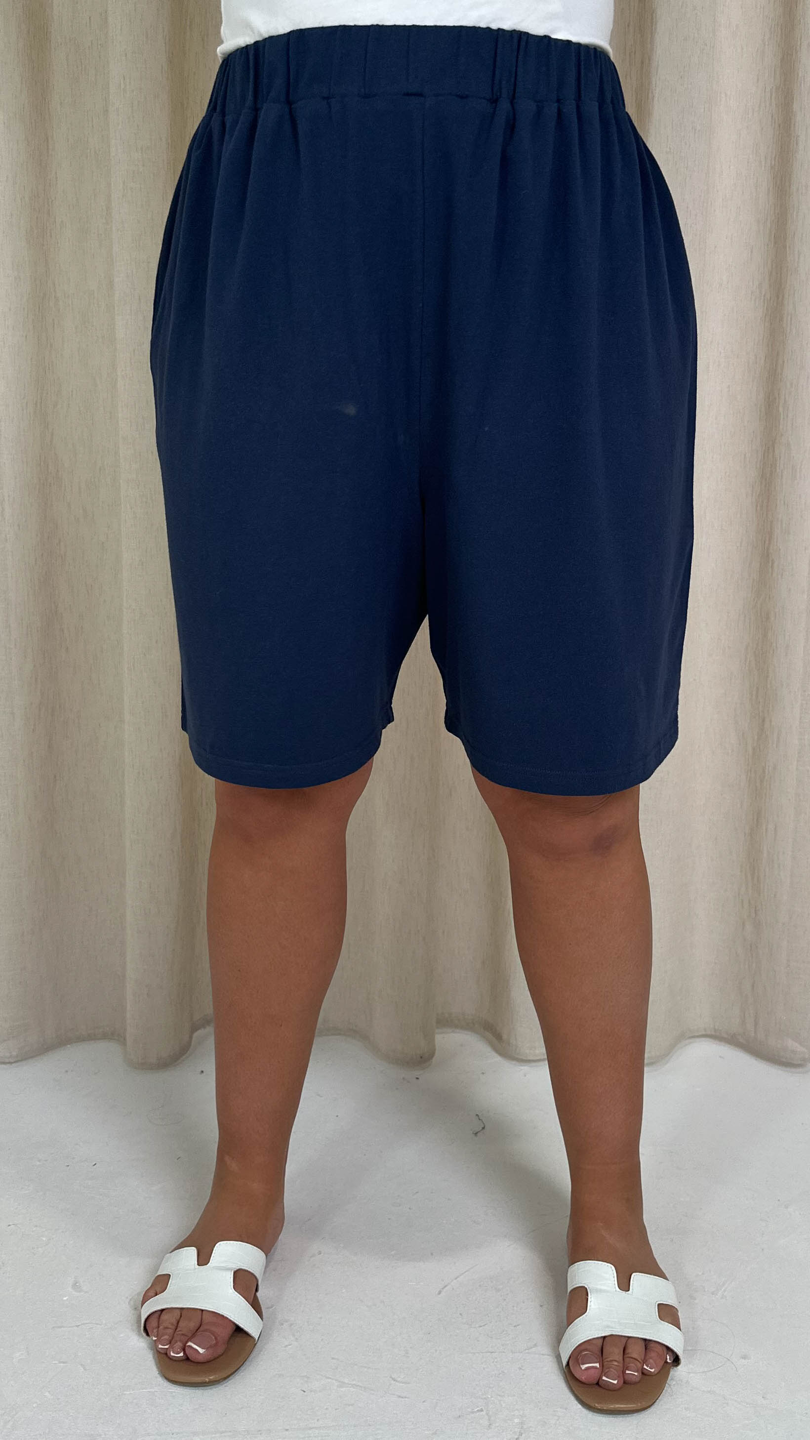 CurveWow Pull On Shorts Navy