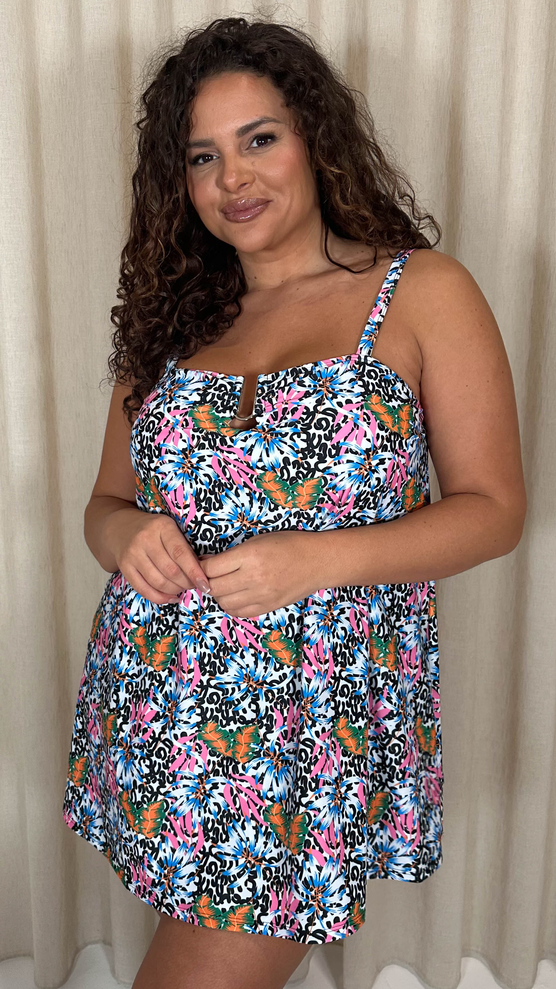 CurveWow Ubar Swimdress Animal Tropical