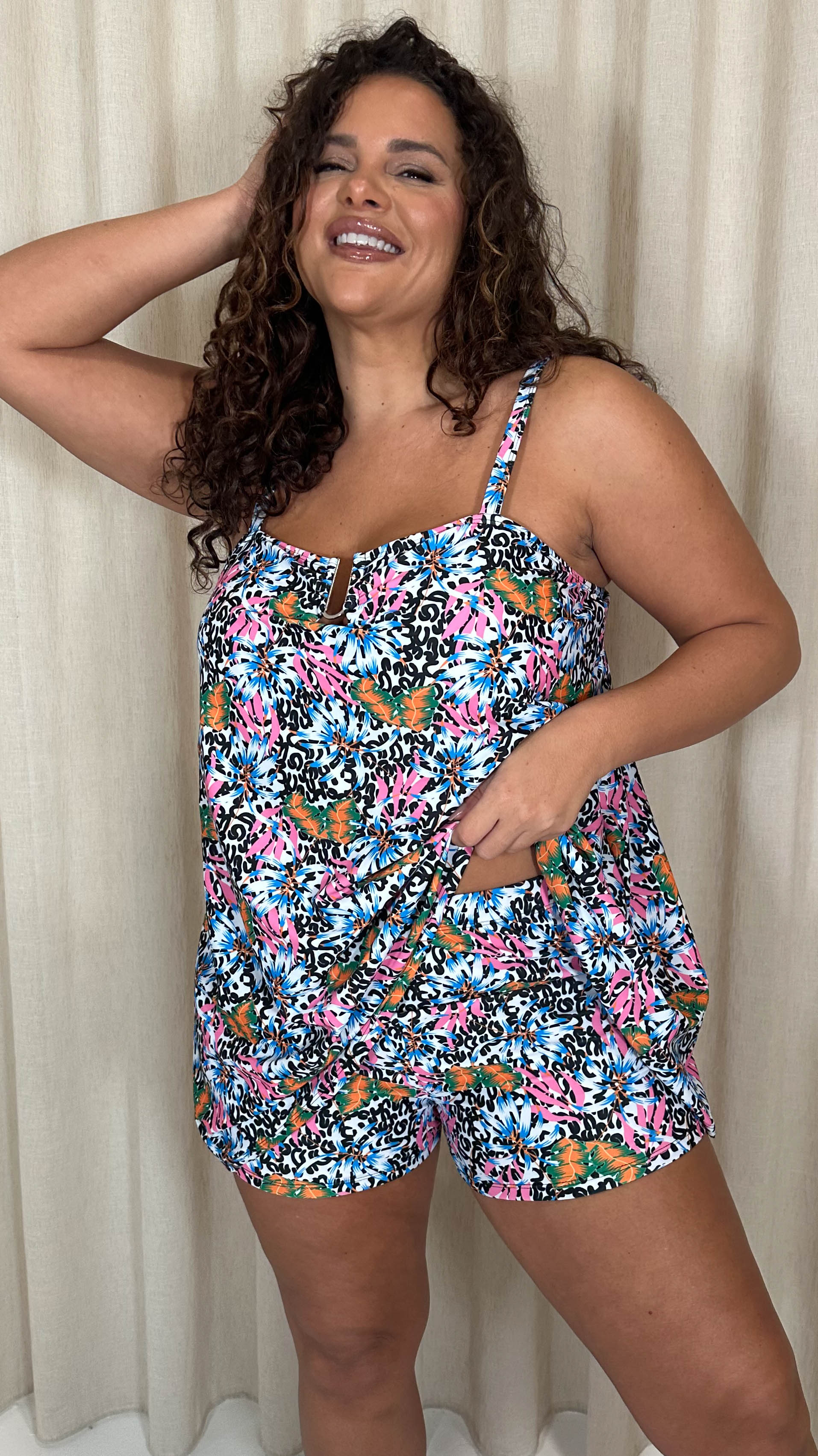 CurveWow Ubar Swimdress Animal Tropical