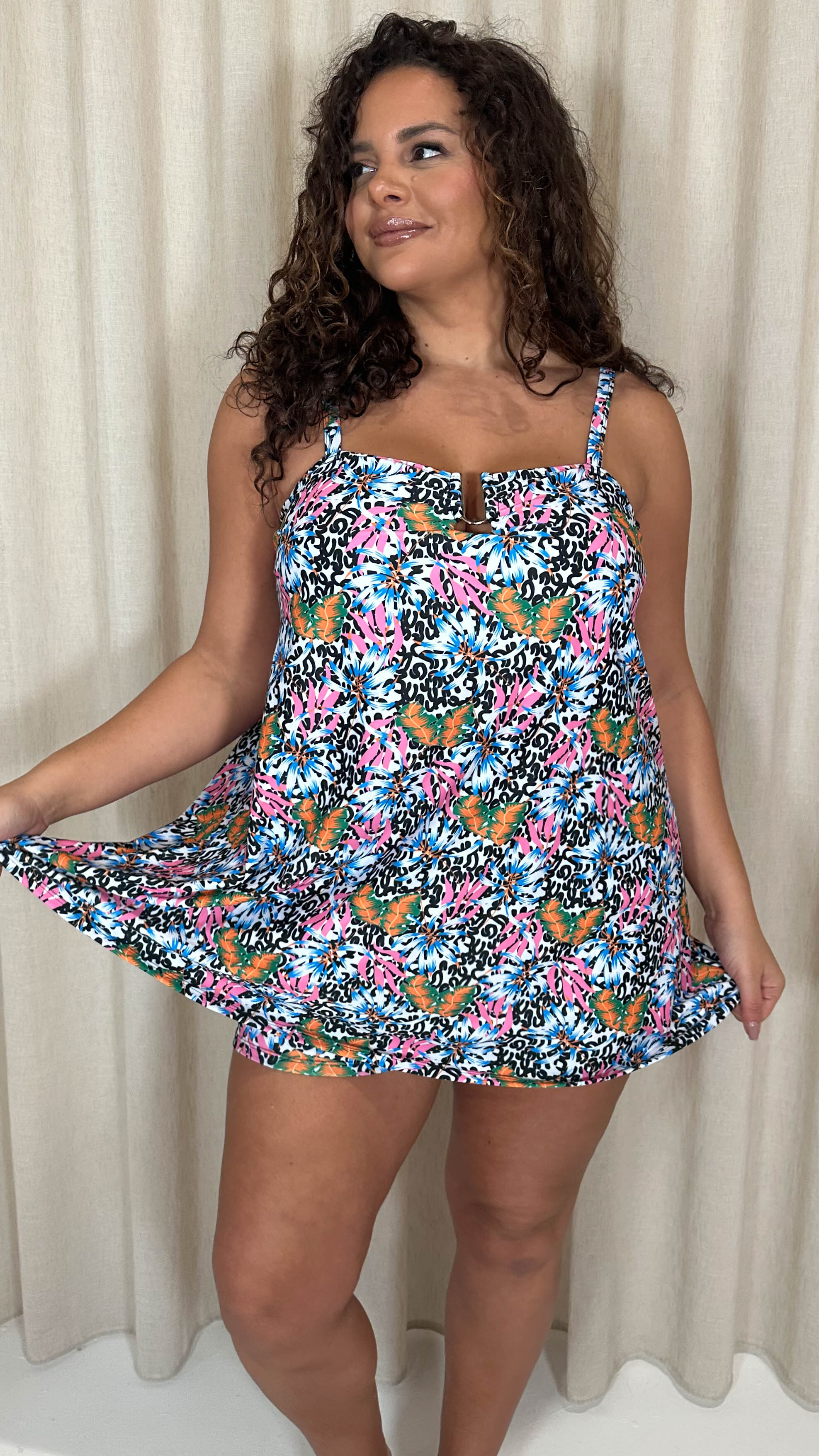 CurveWow Ubar Swimdress Animal Tropical