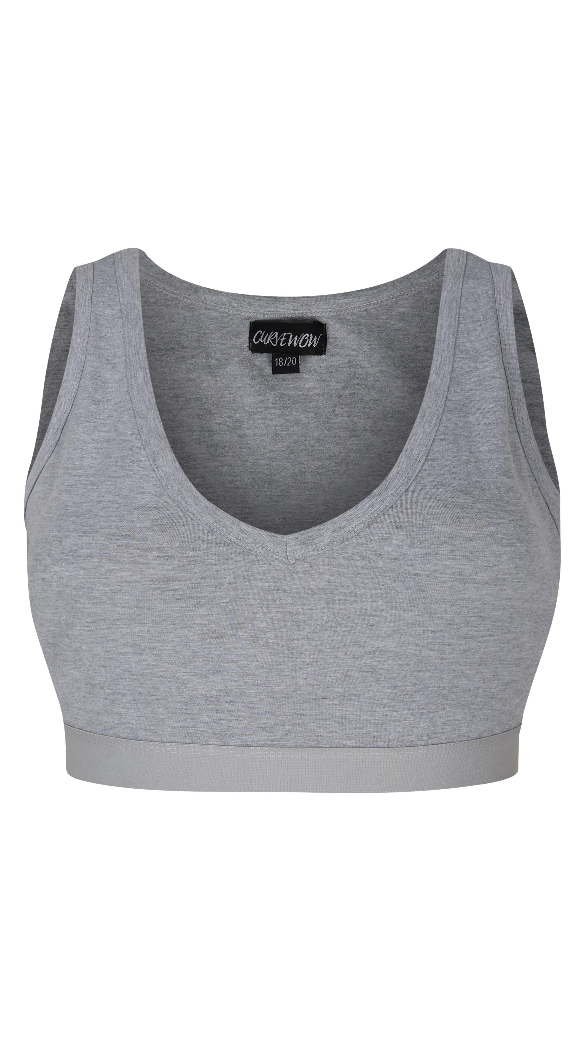 CurveWow Comfort Bralette Plain Grey Marl