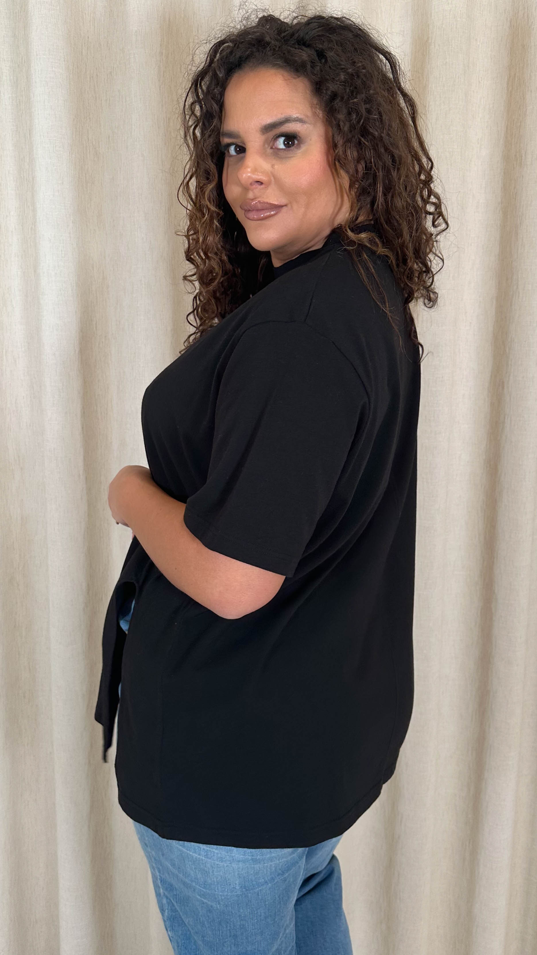 CurveWow Side Split T-shirt Black