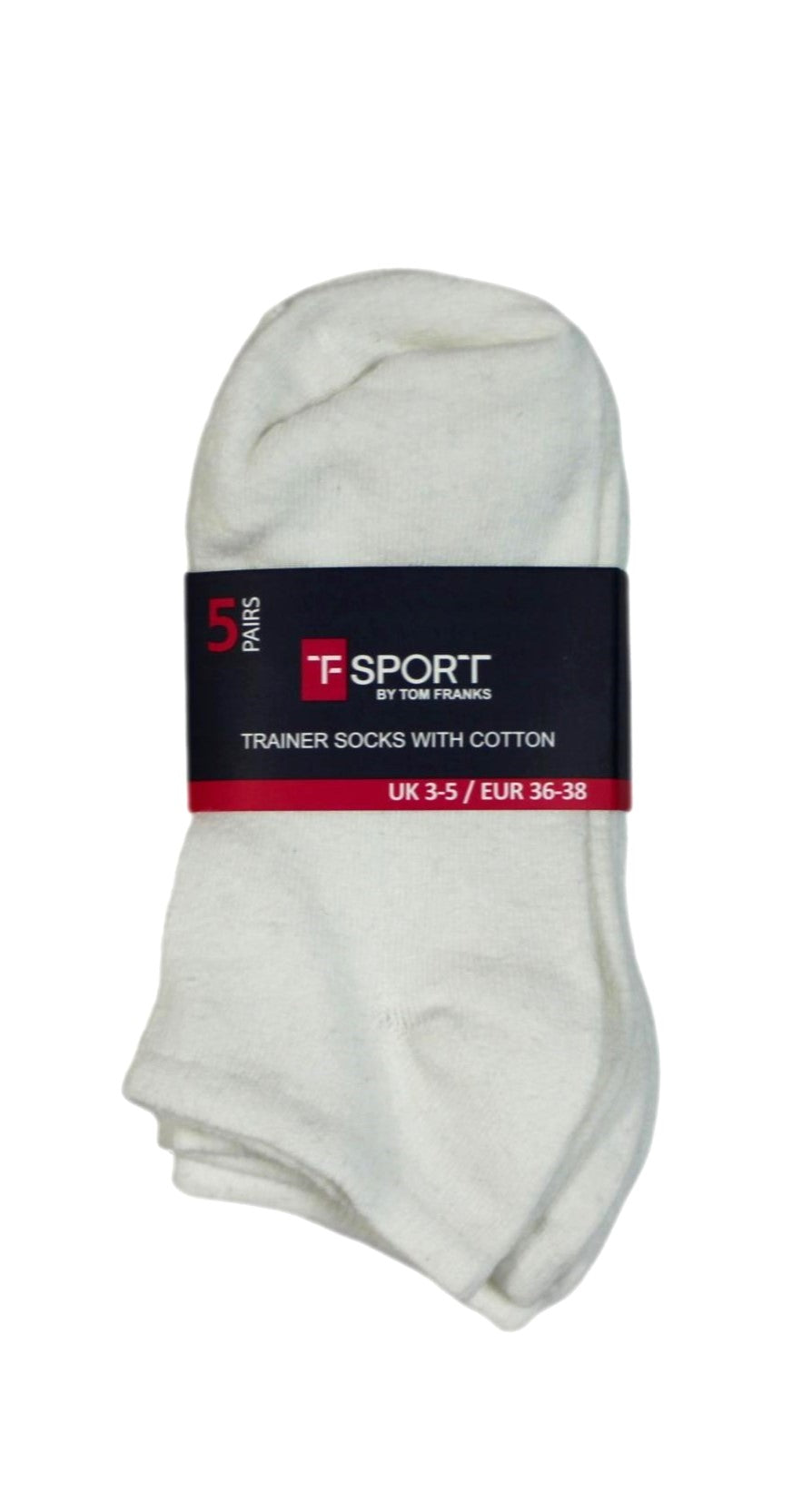 5 Pack Trainer Socks White