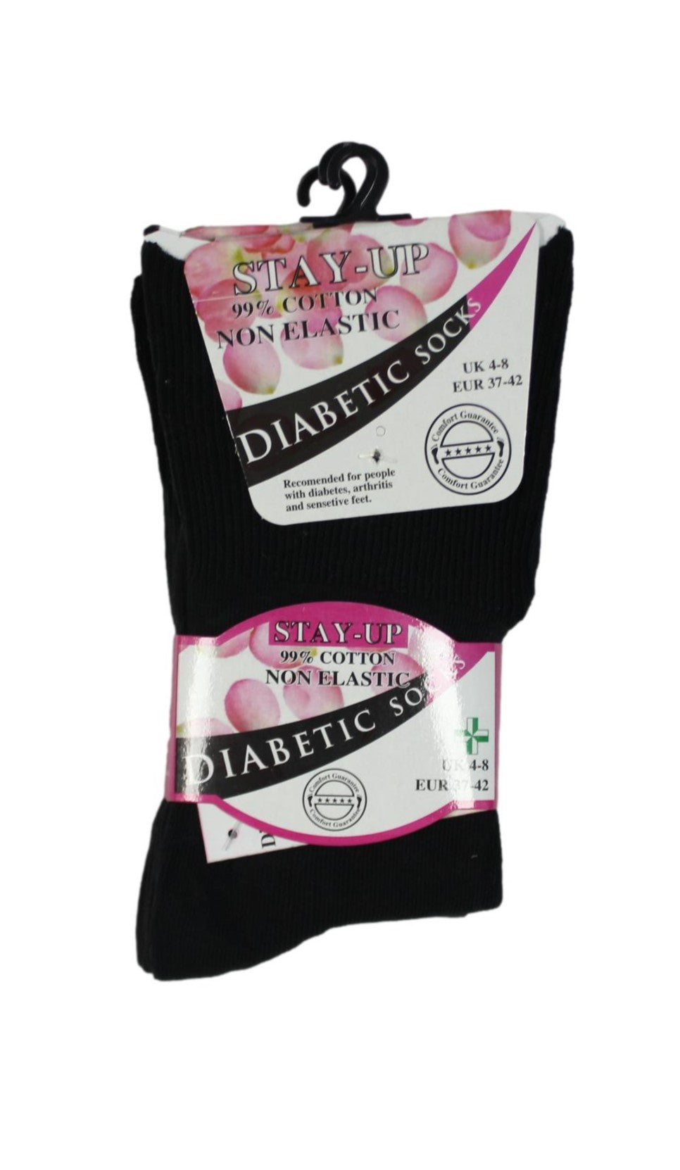 3 Pack Non Elastic Diabetic Socks Black