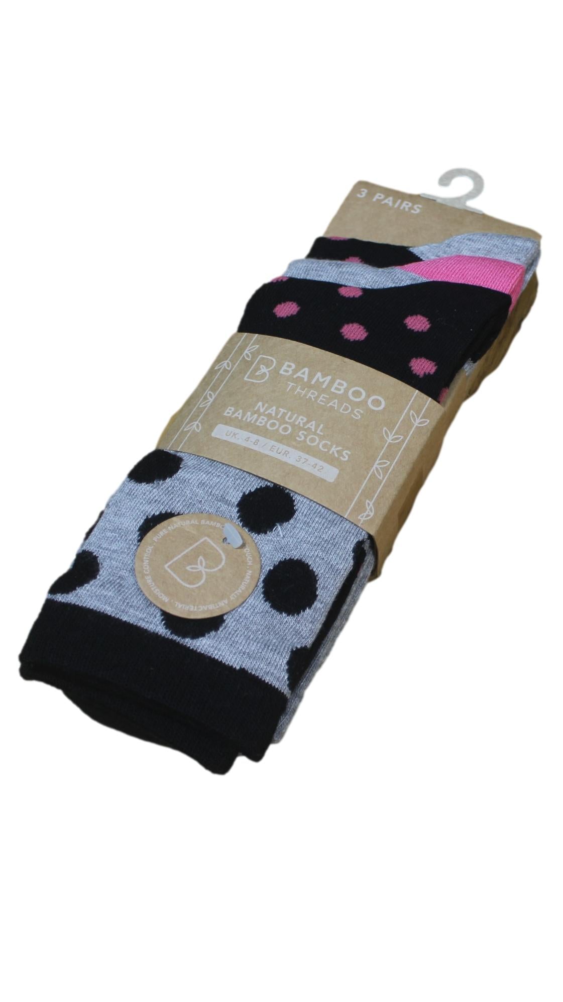3 Pack Bamboo Assorted Socks Grey
