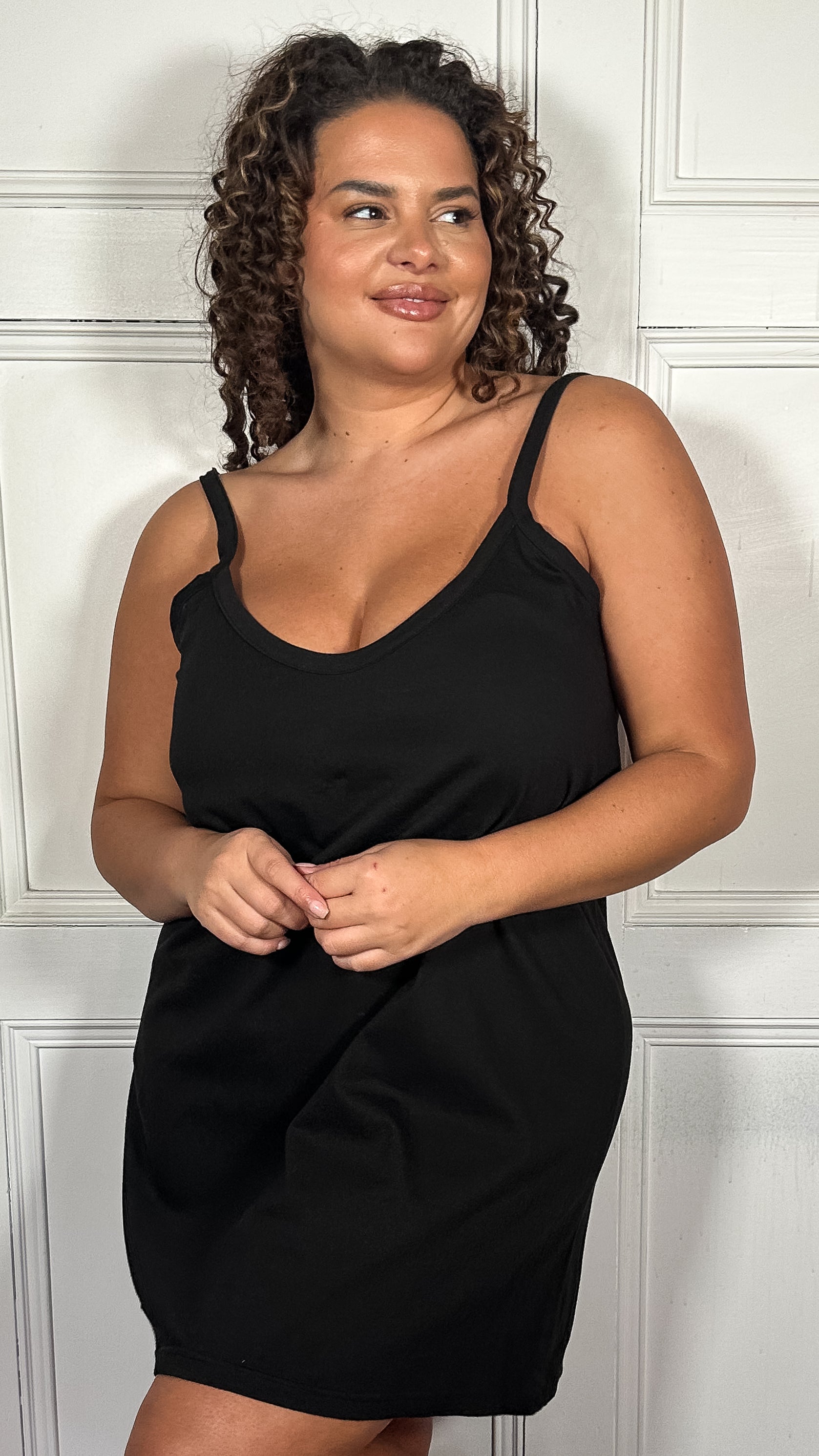 CurveWow Chemise Nightdress Black