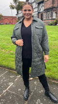 CurveWow Quilted Coat Khaki