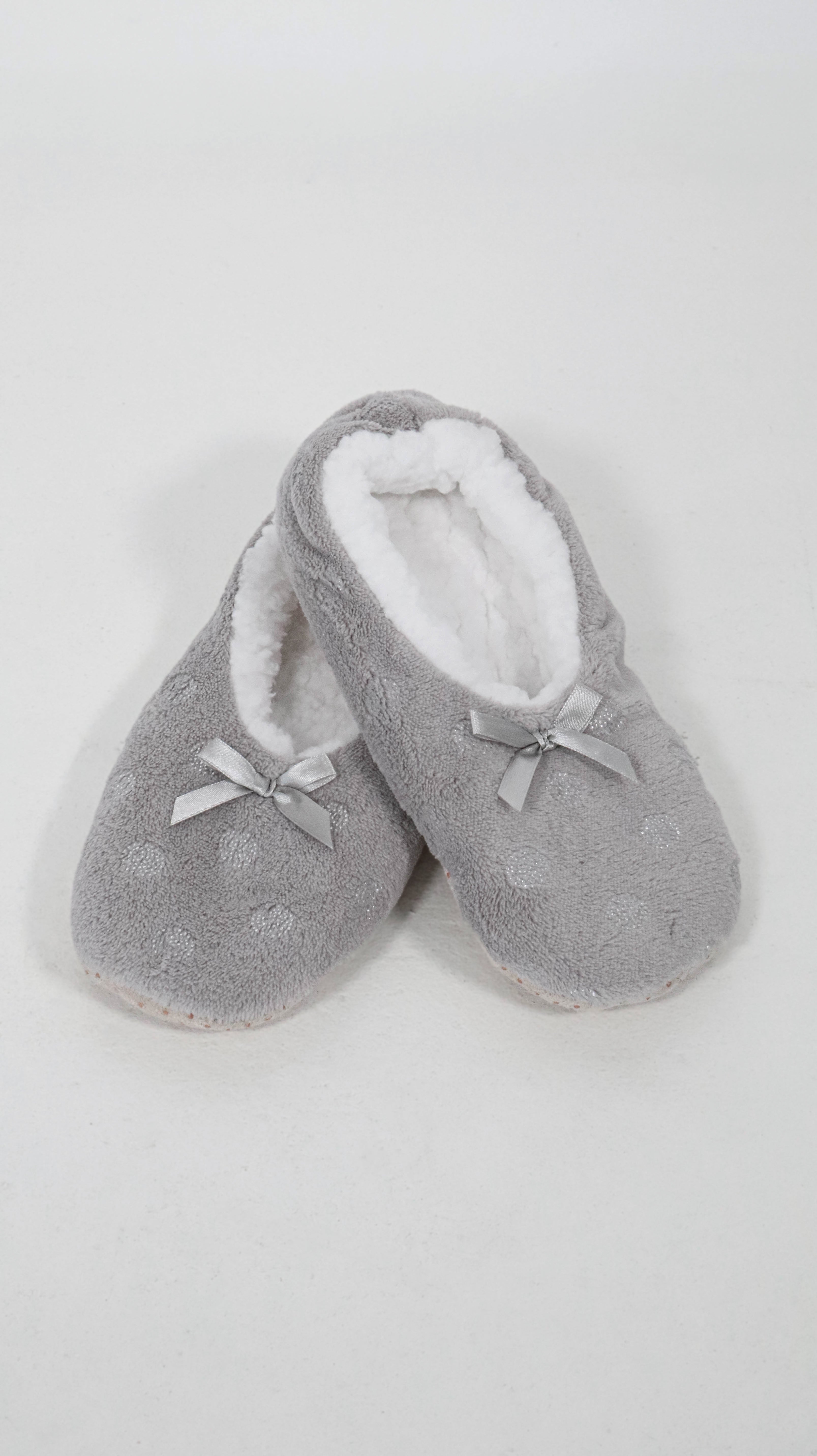 Sherpa Lined Cosy Slipper Socks Light Grey