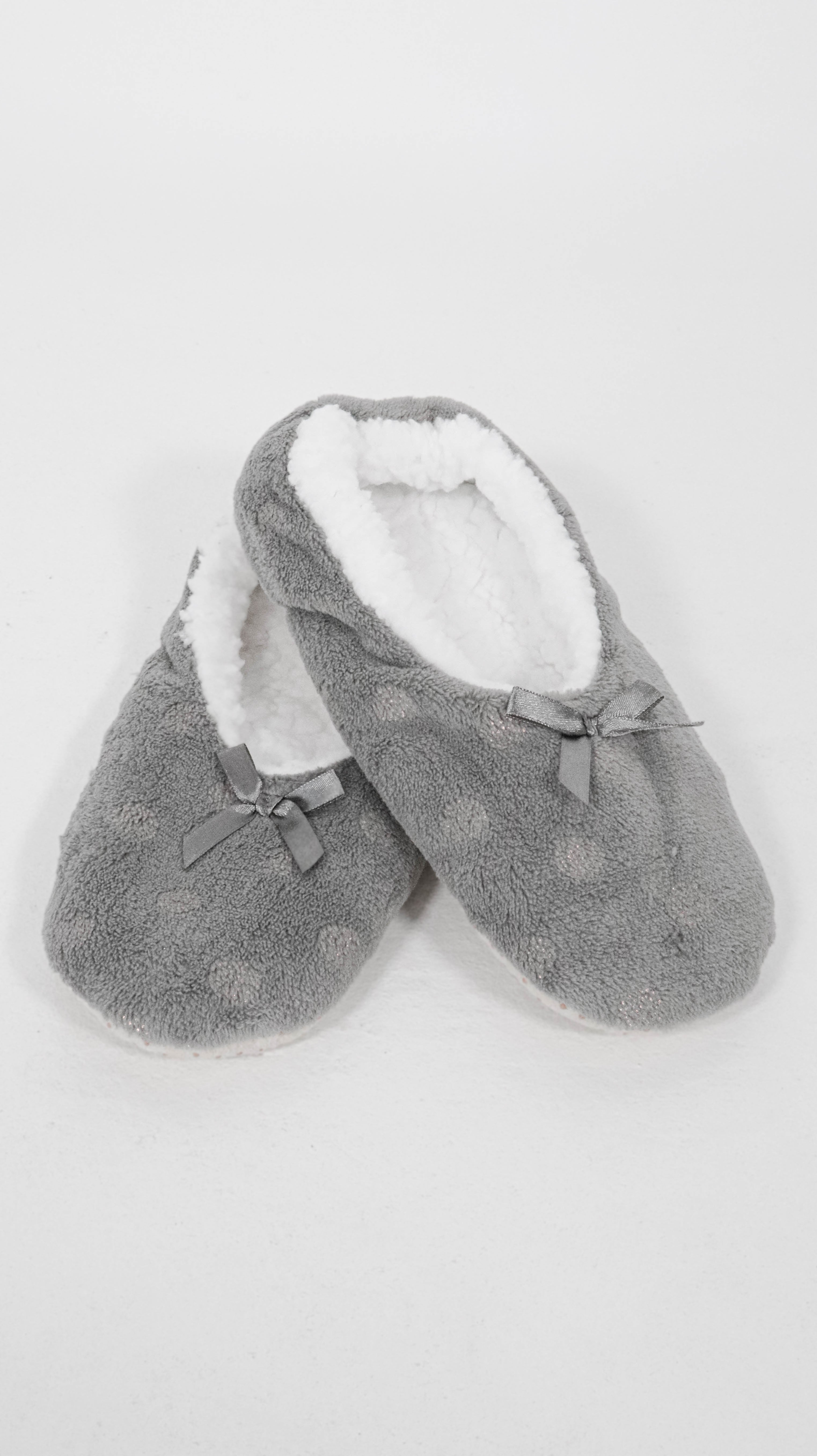 Sherpa Lined Cosy Slipper Socks Grey