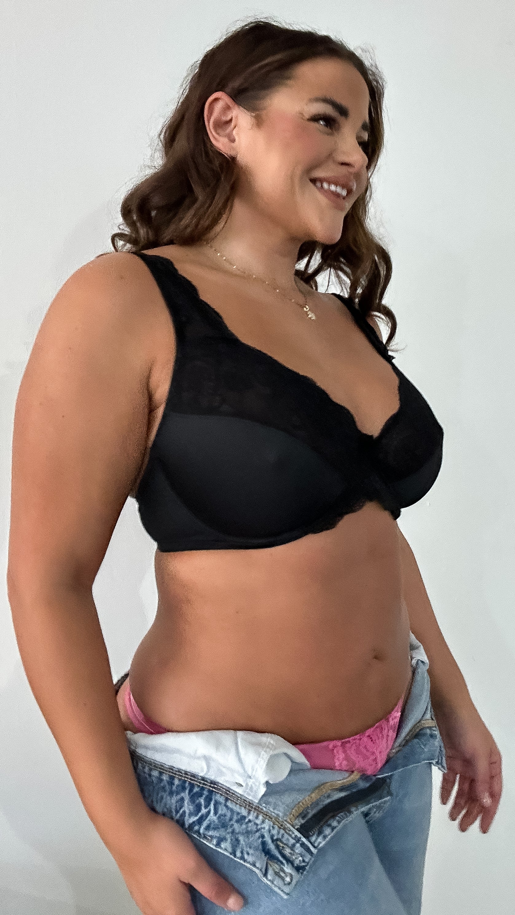 Half Lace Soft Cup Wired Bra Black