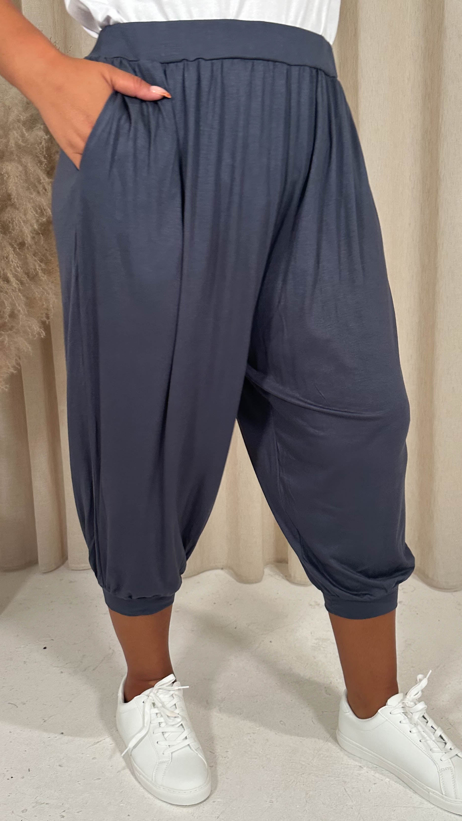 CurveWow Pocket Harem Trouser Charcoal