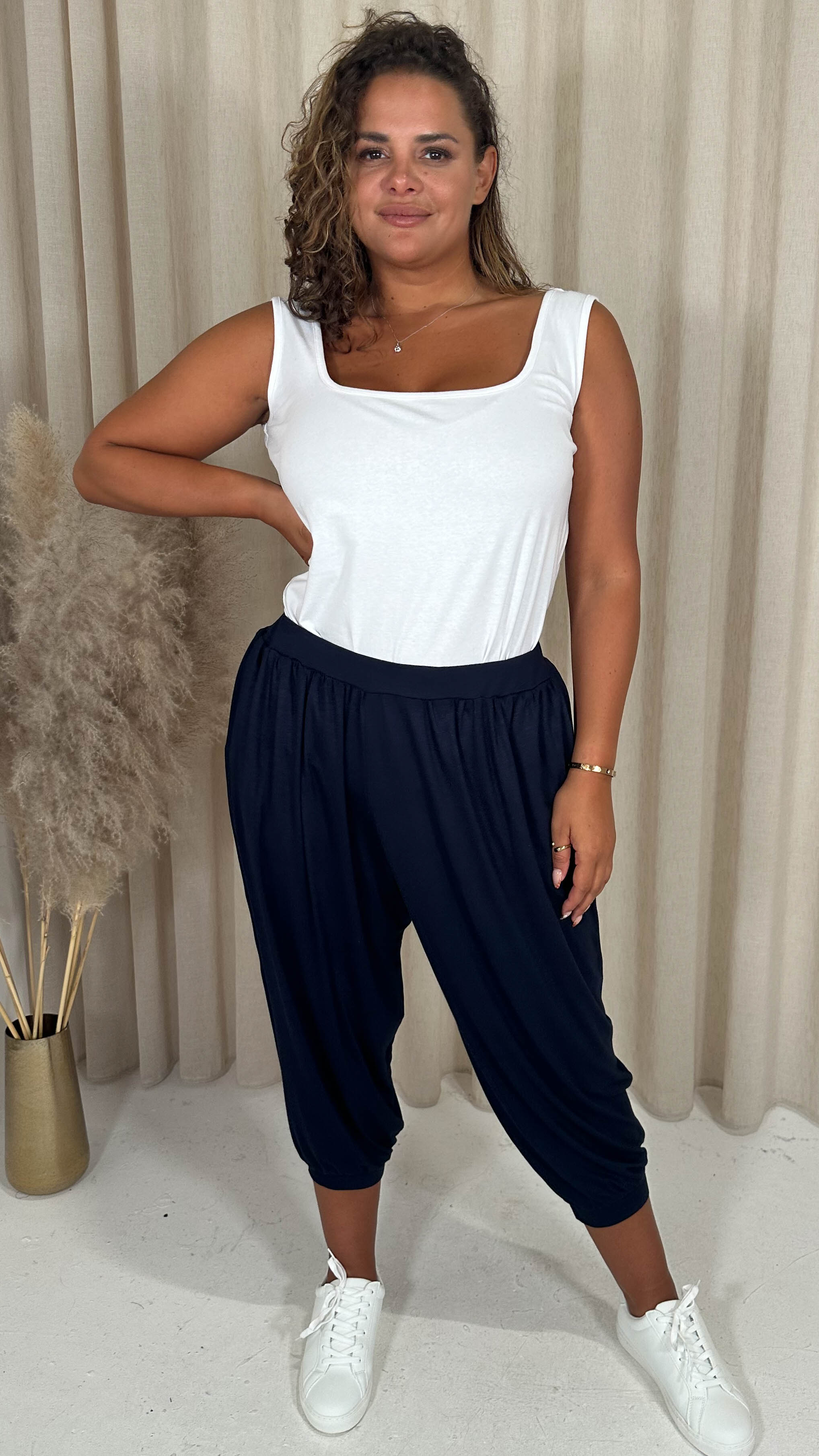 CurveWow Pocket Harem Trouser Navy