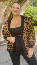 CurveWow Knitted Cardigan Leopard Print