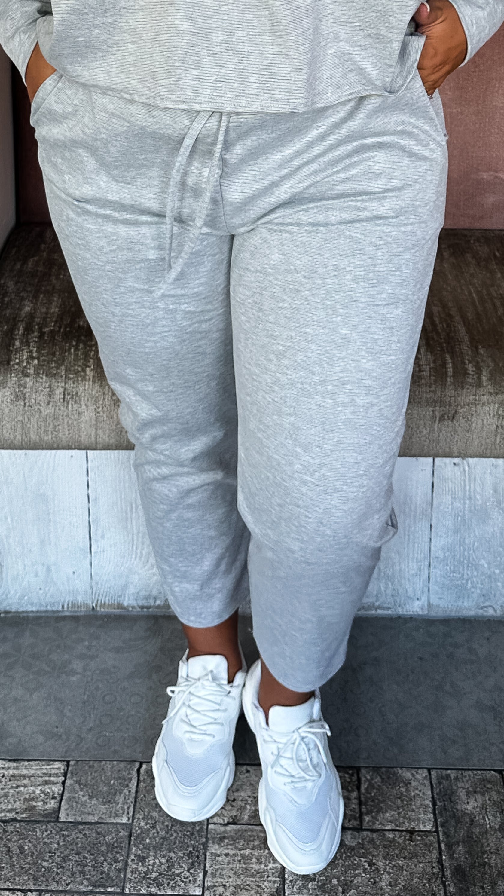 CurveWow Cropped Joggers Grey