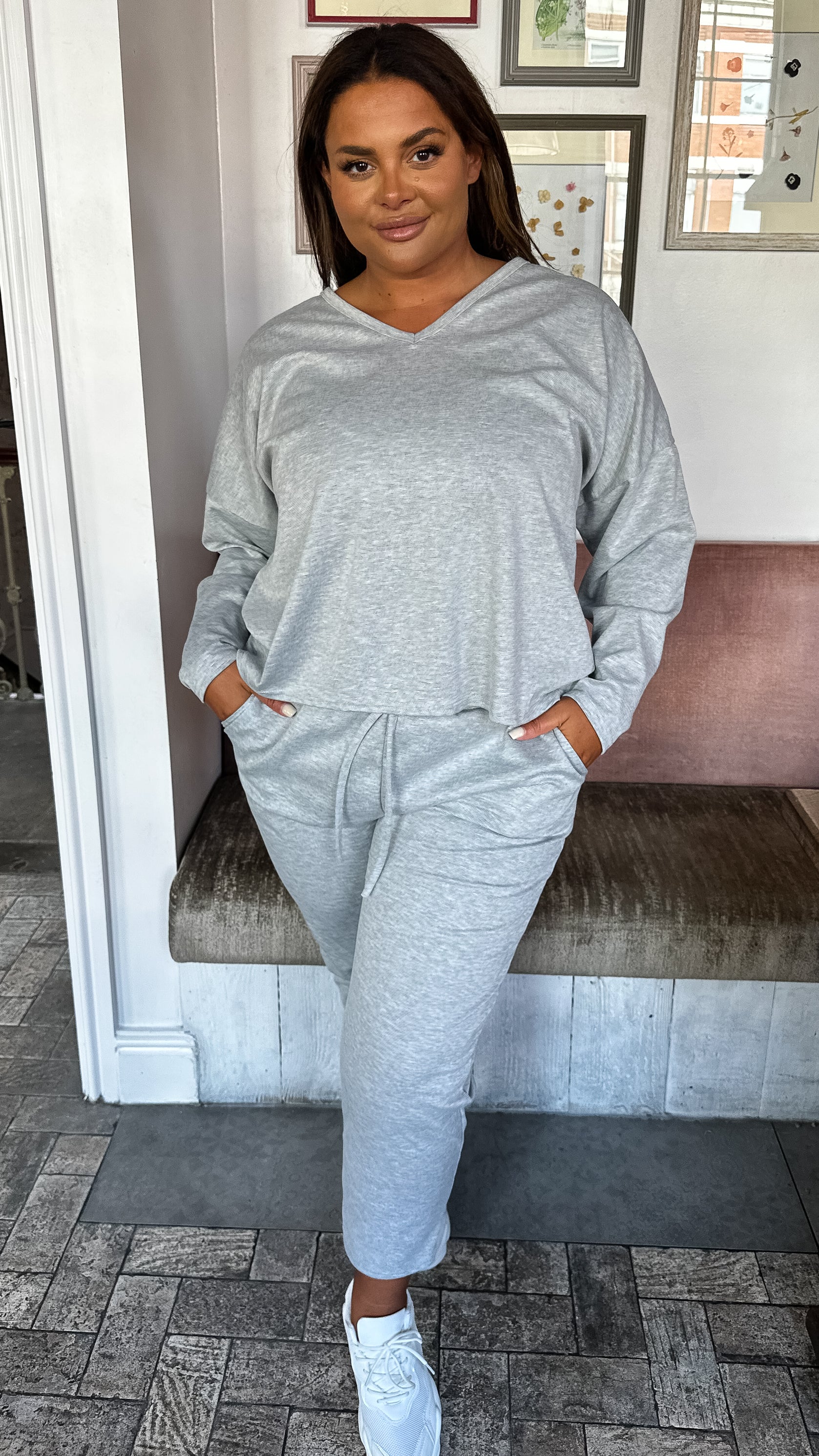 CurveWow Cropped Joggers Grey