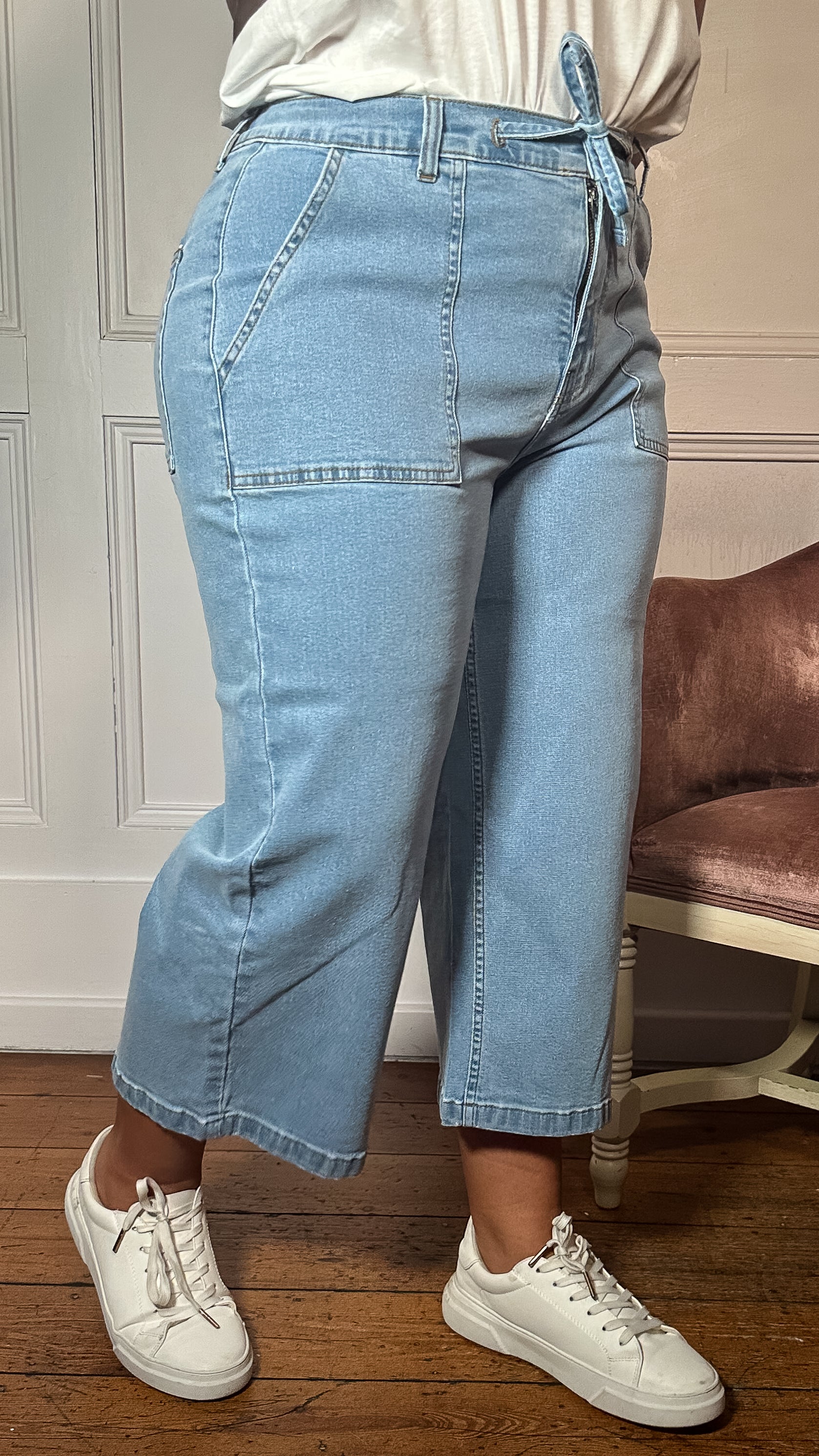 CurveWow Denim Culotte Light Wash