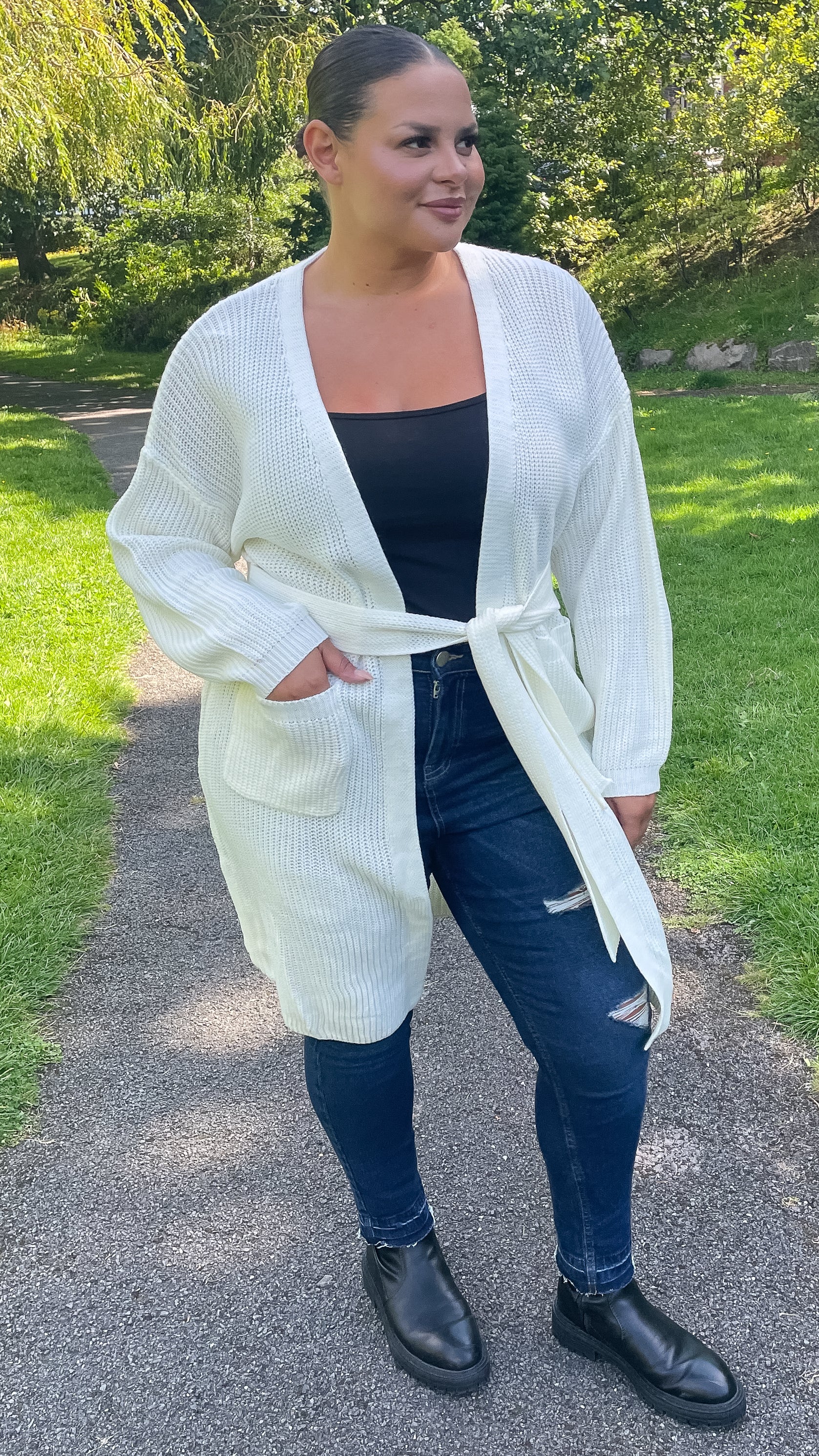 CurveWow Maxi Cardigan Cream