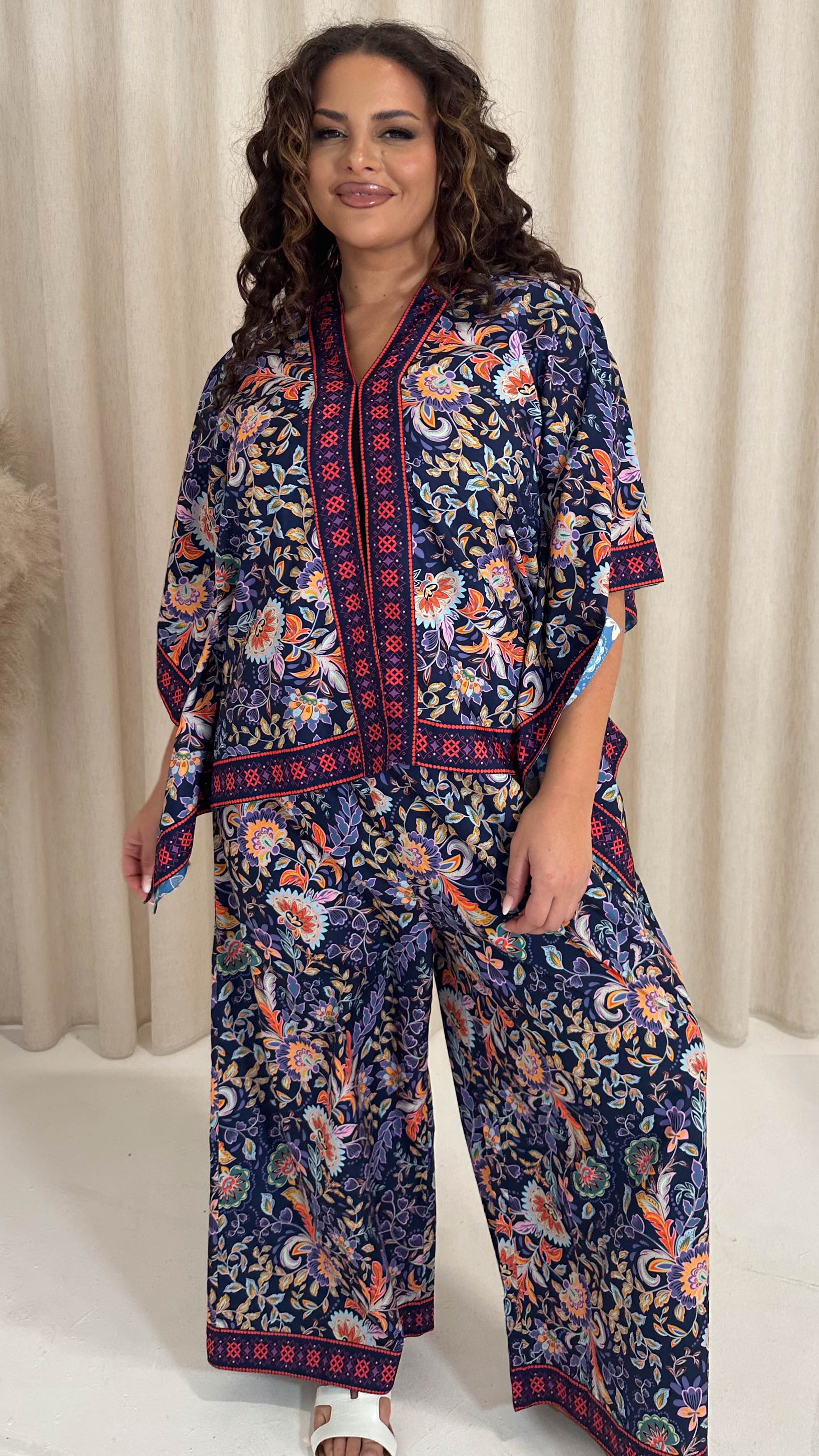 CurveWow Printed Kaftan Top Multi Floral