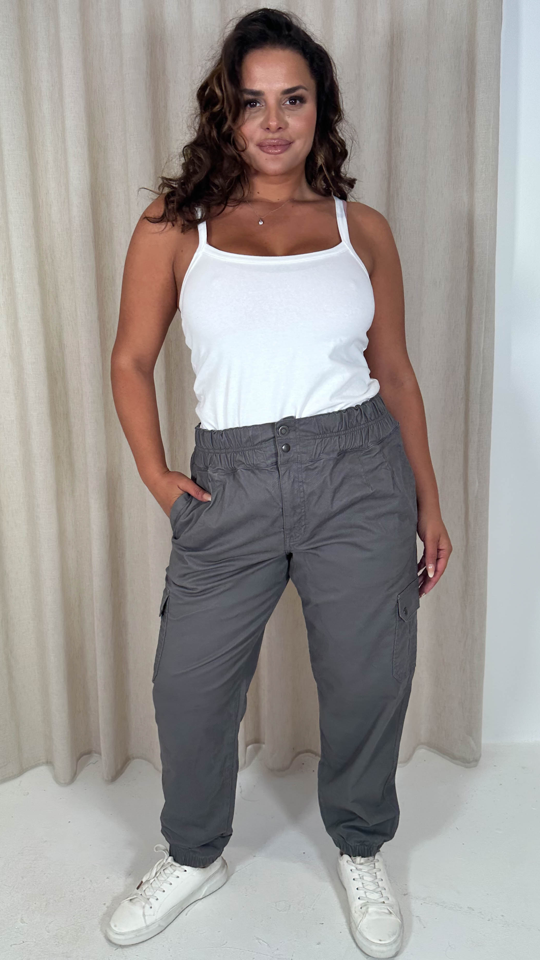 CurveWow Cargo Trouser Charcoal