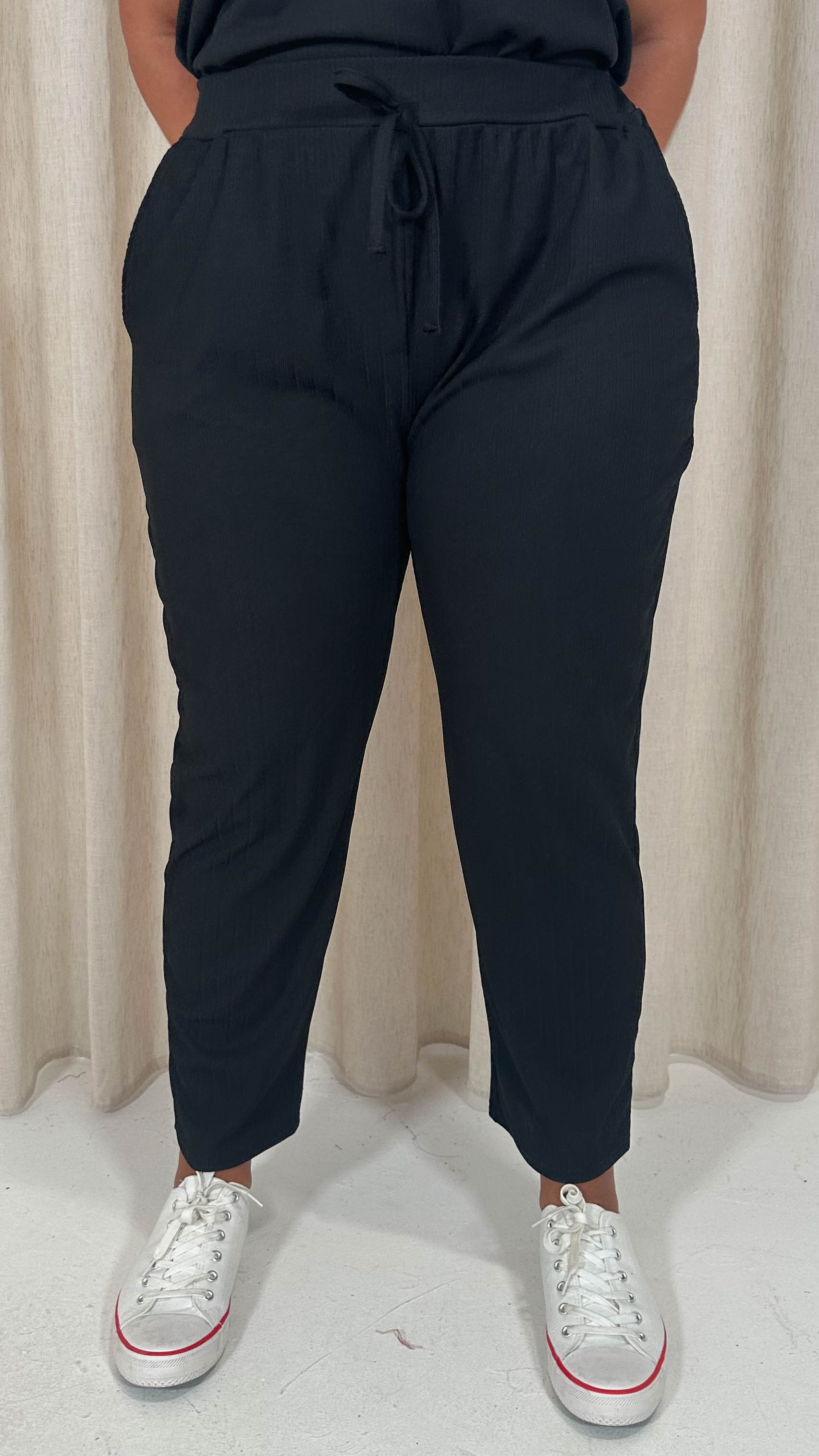 CurveWow Rib Lounge Jogger Black