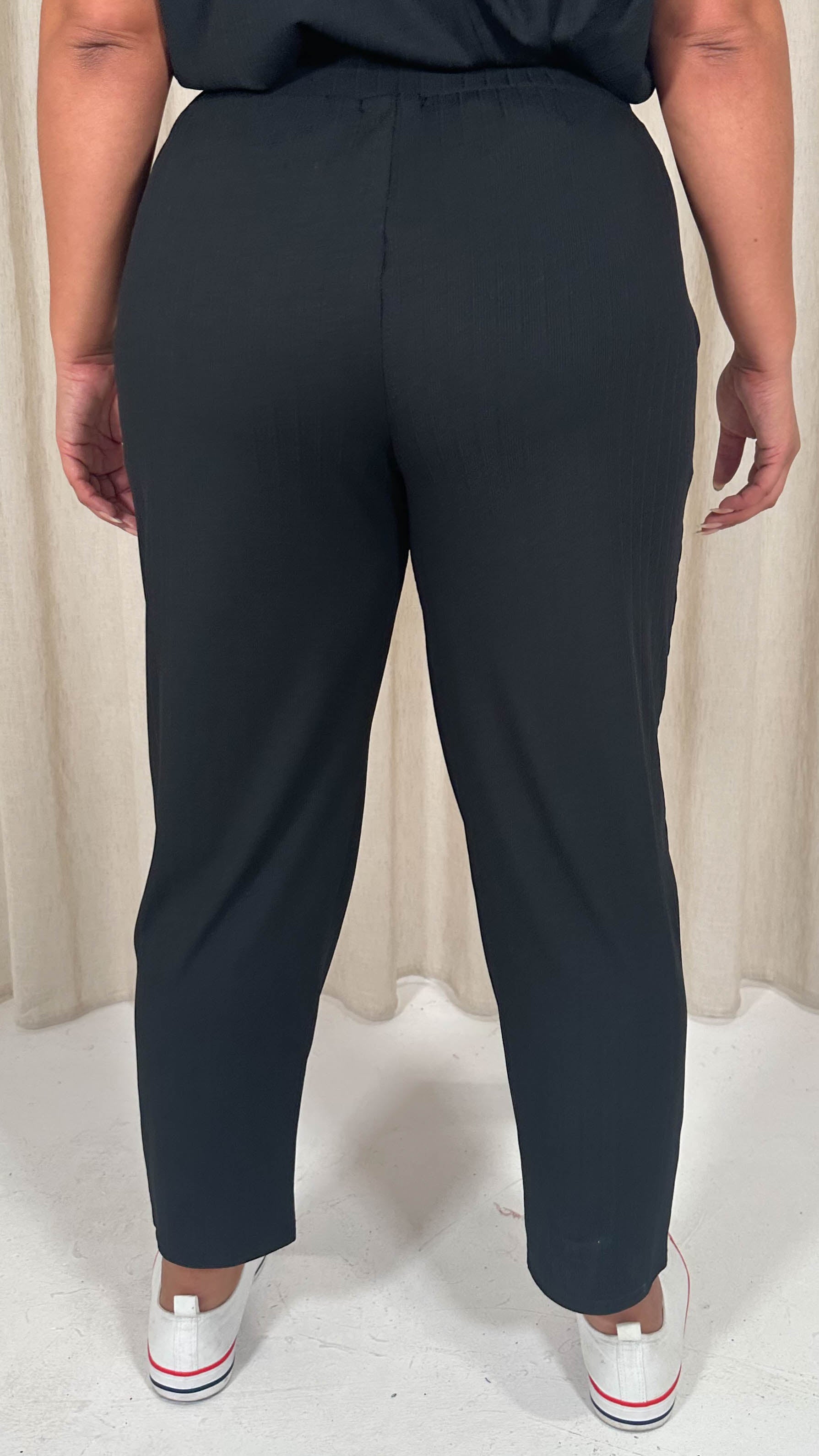 CurveWow Rib Lounge Jogger Black