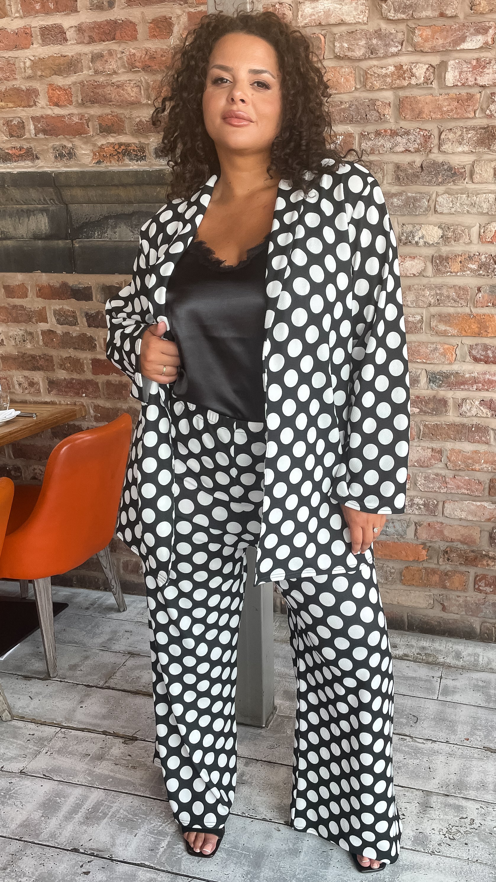 CurveWow Polka Dot Relaxed Blazer