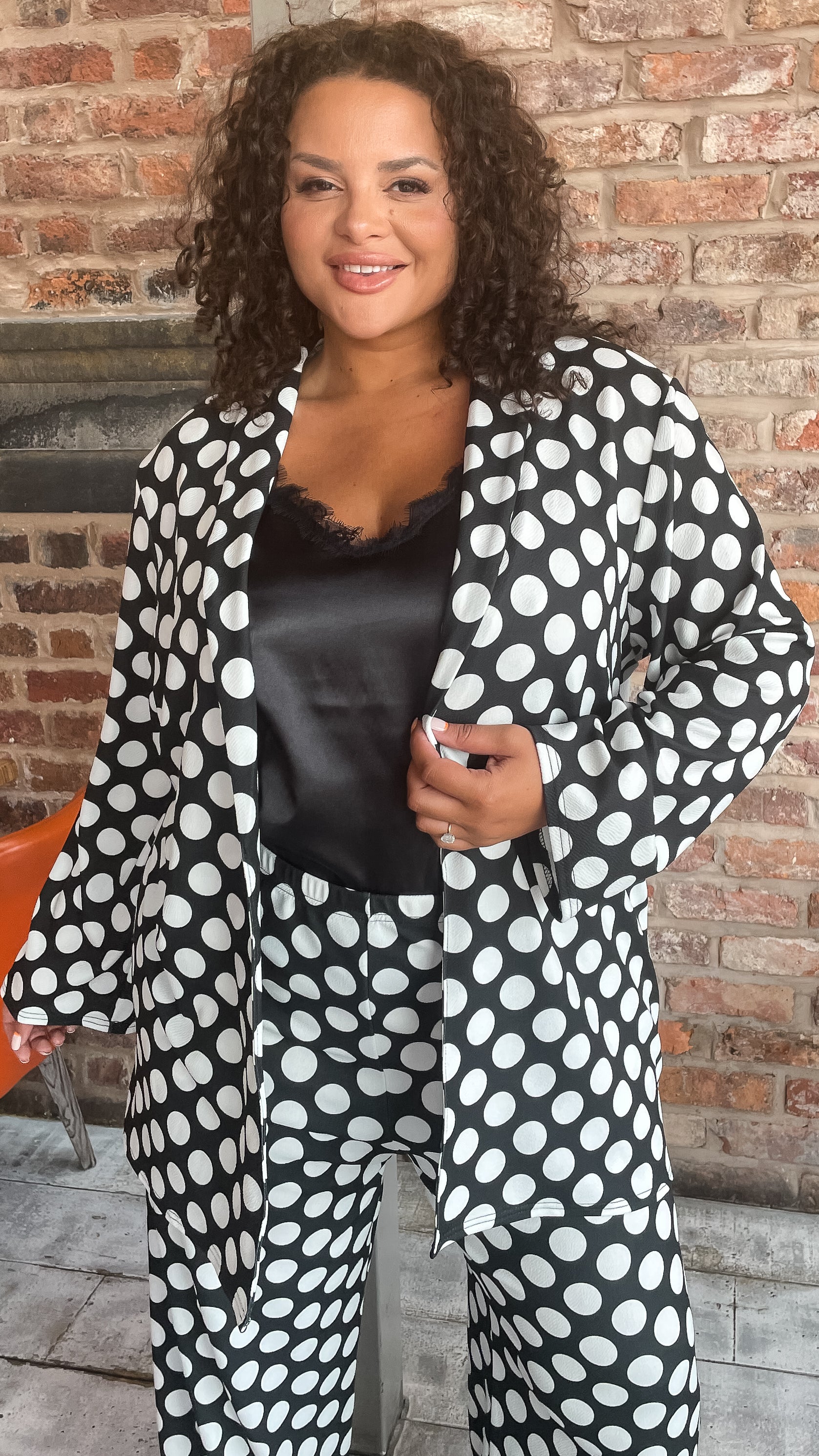 CurveWow Polka Dot Relaxed Blazer