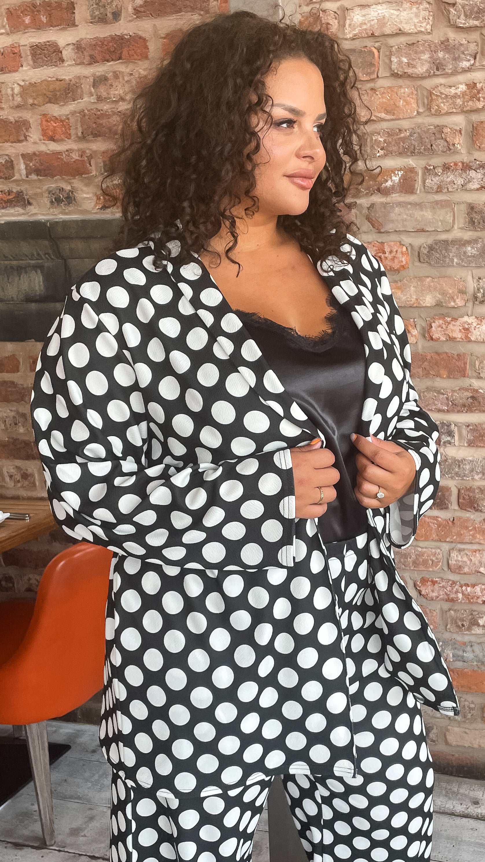CurveWow Polka Dot Relaxed Blazer