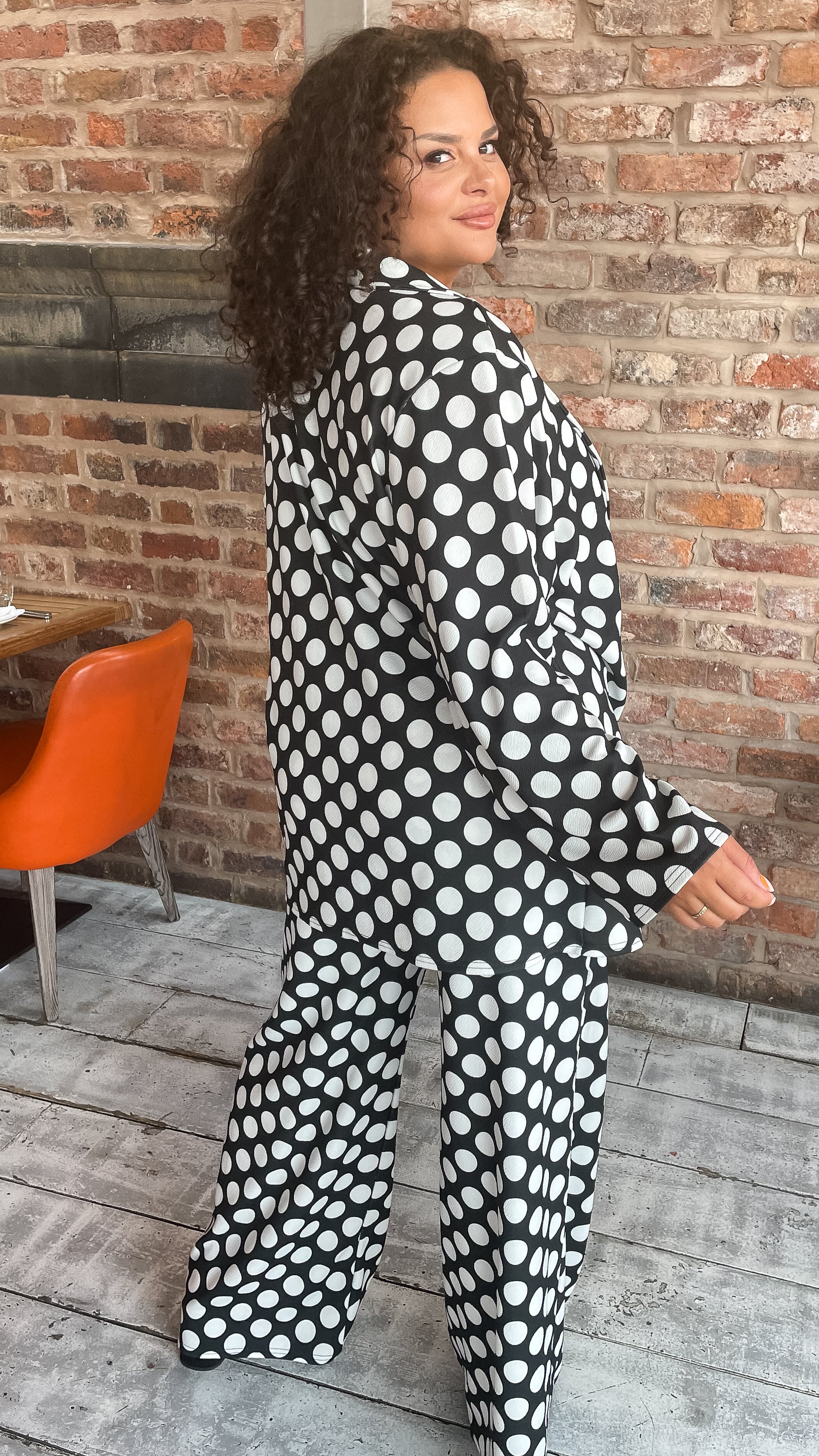 CurveWow Polka Dot Relaxed Blazer