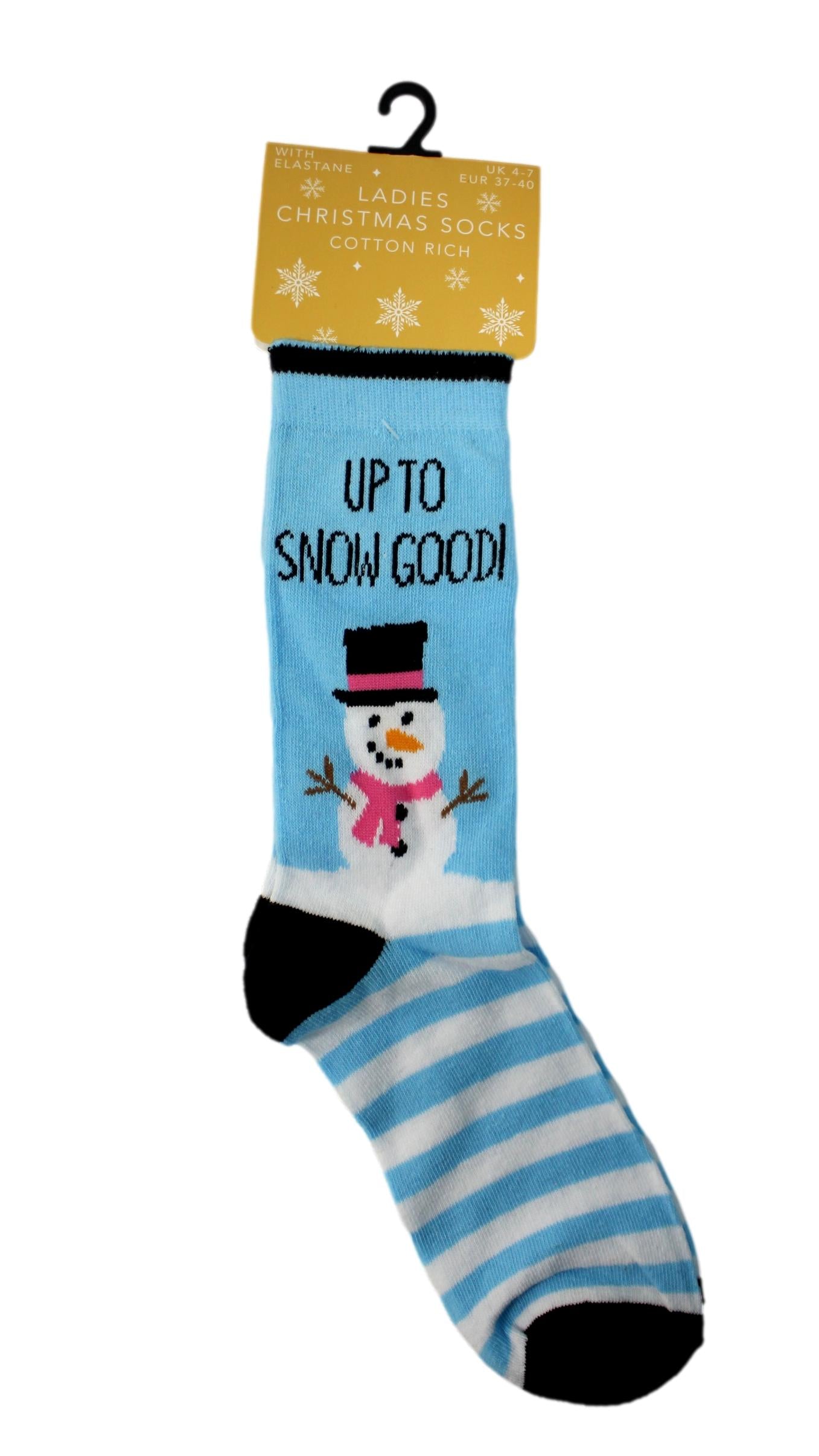 Cotton Rich Christmas Theme Socks Snowman