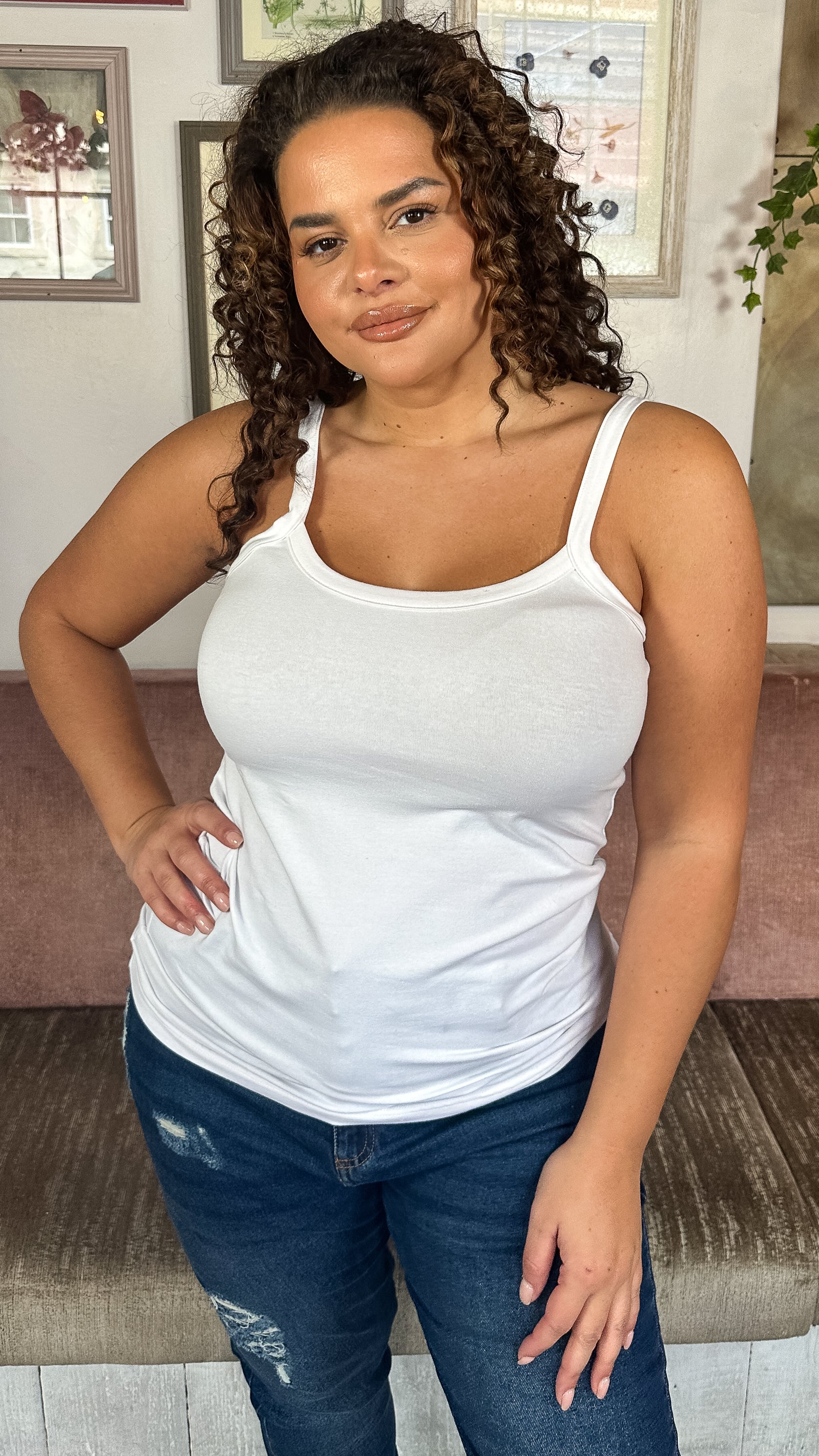 CurveWow Basic Cami Vest White