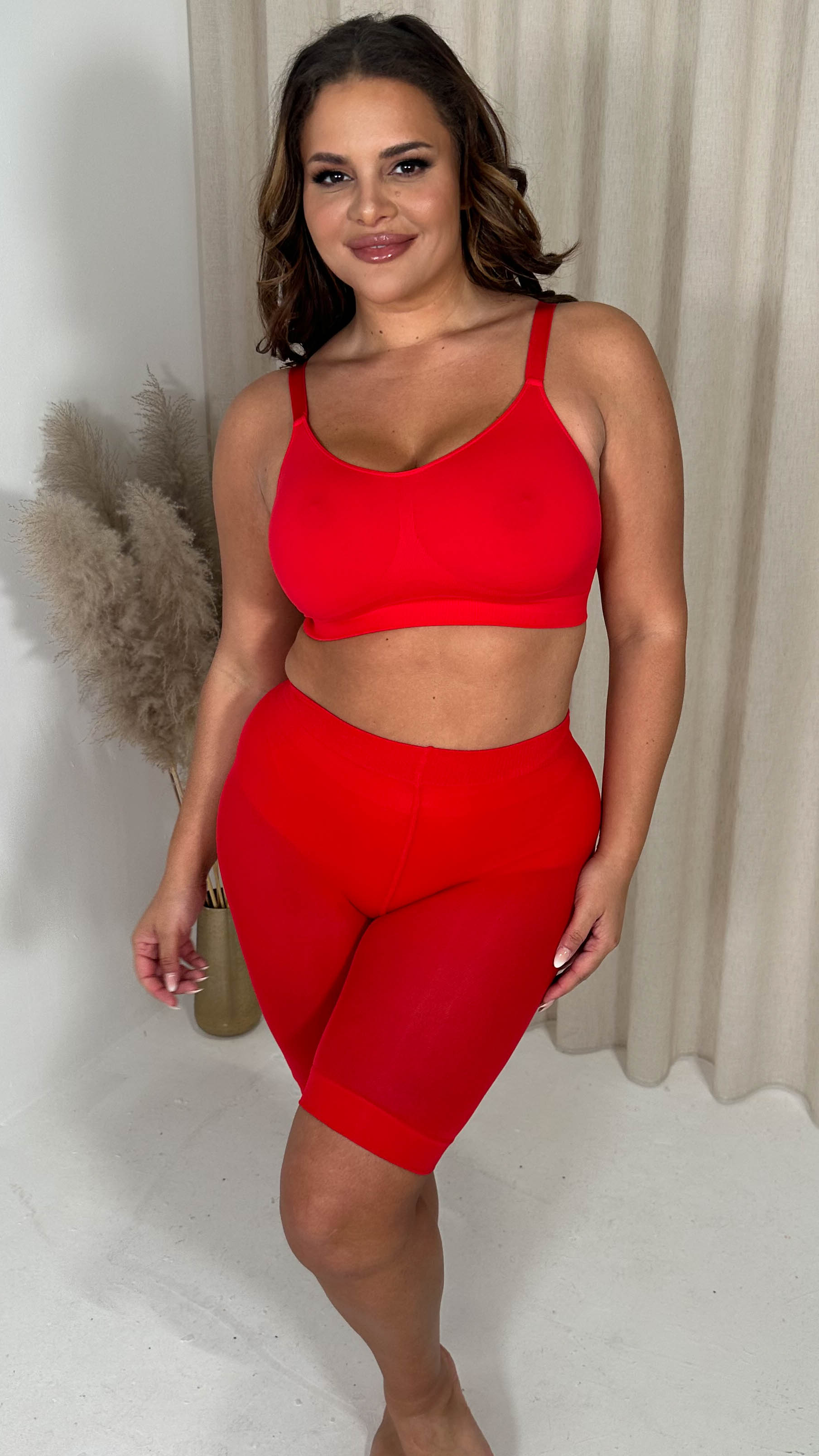 Curvy Super Stretch Anti Chafing Shorts Red