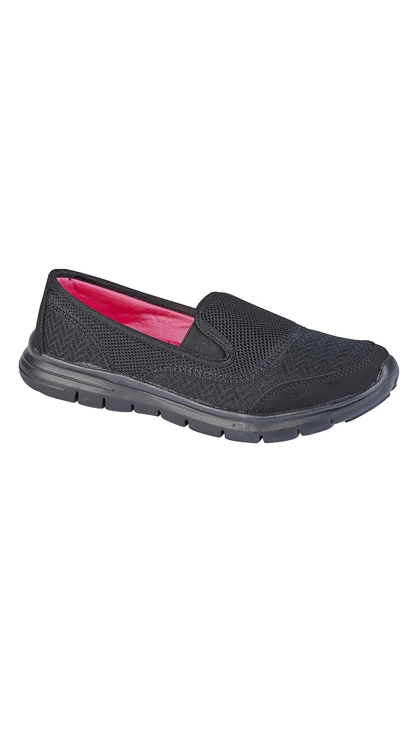 Twin Elastic Gusset Leisure Shoe Black