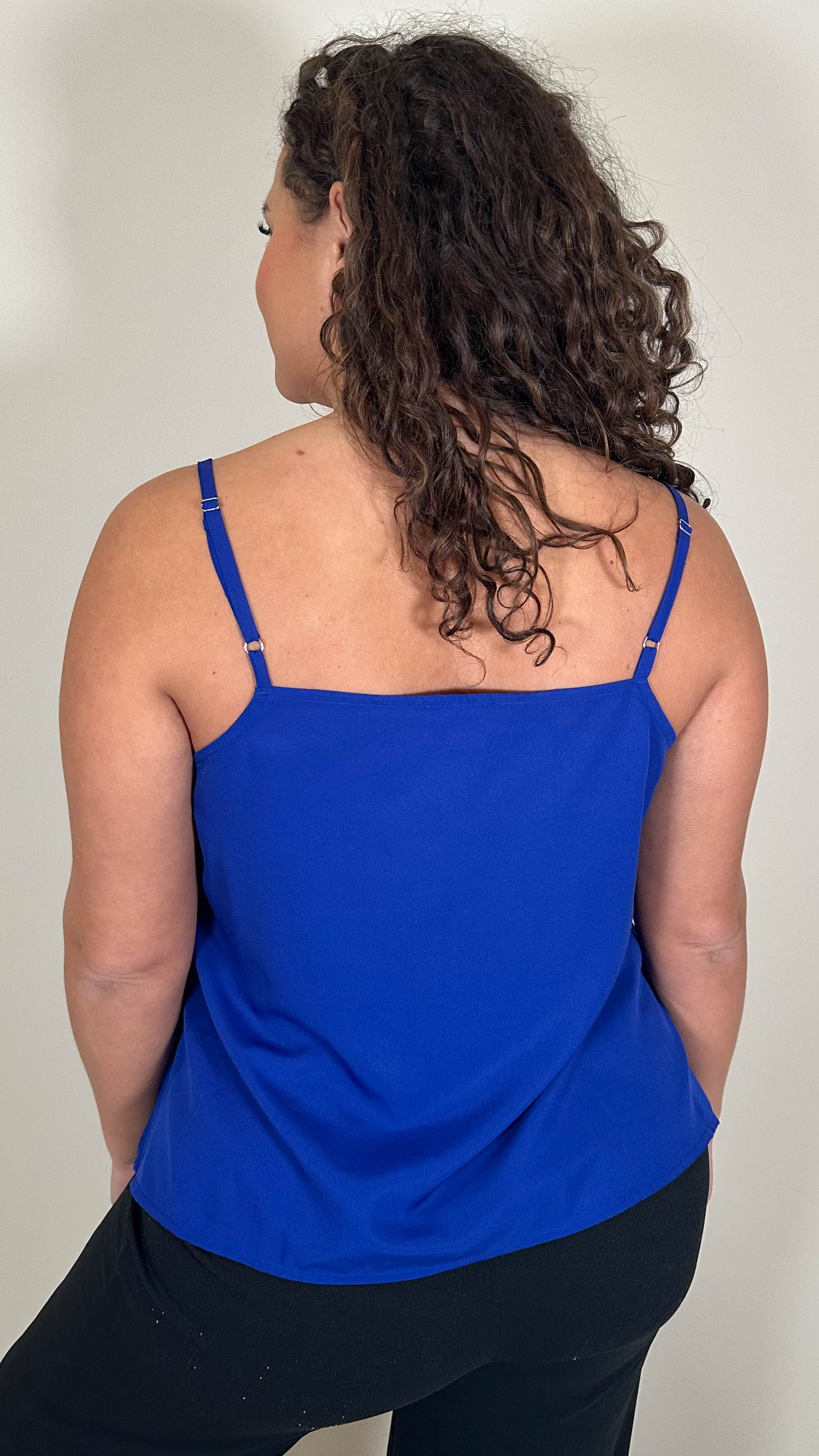 CurveWow Basic Woven Swing Vest Blue