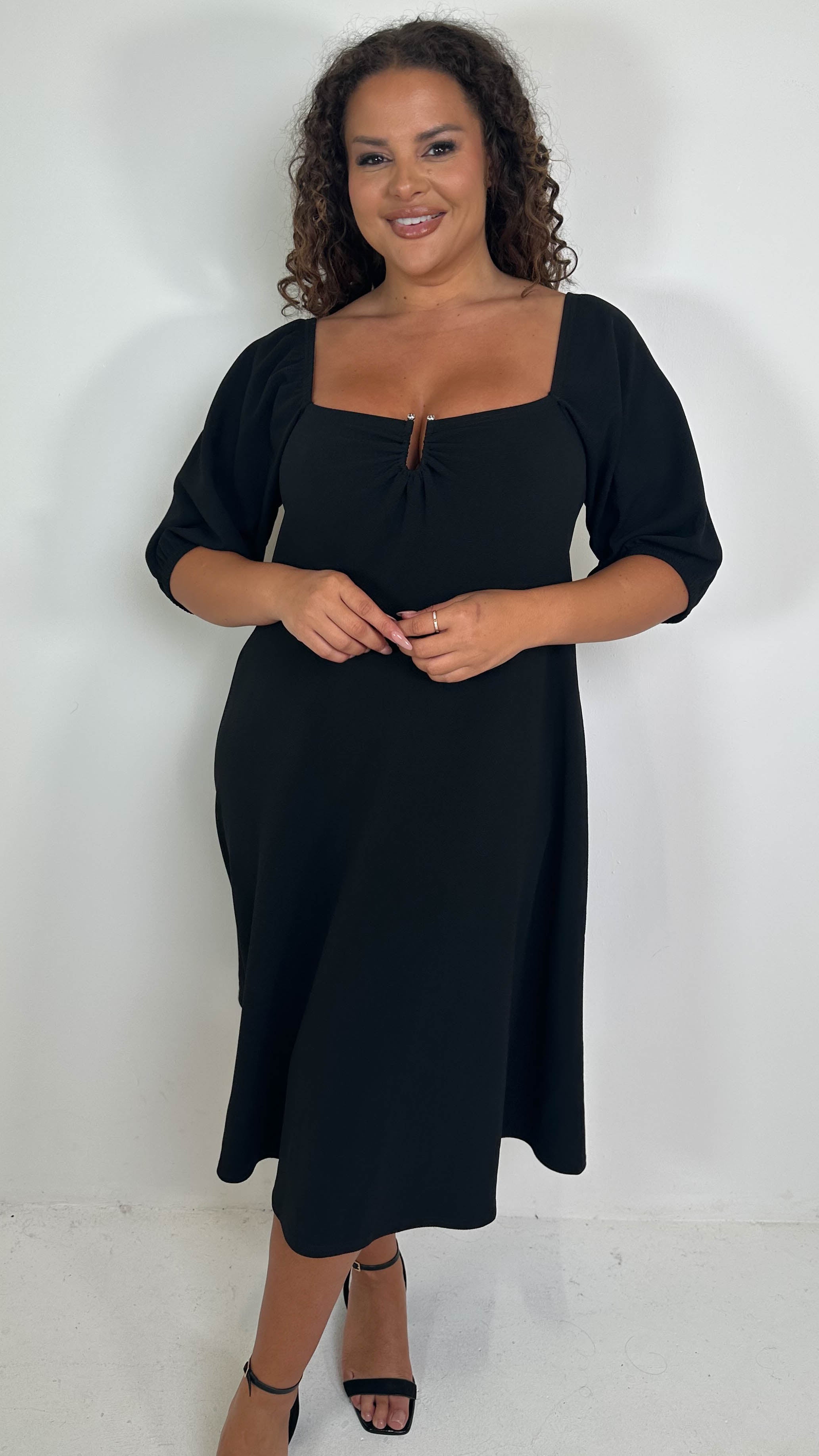 CurveWow Ubar Midi Dress Black