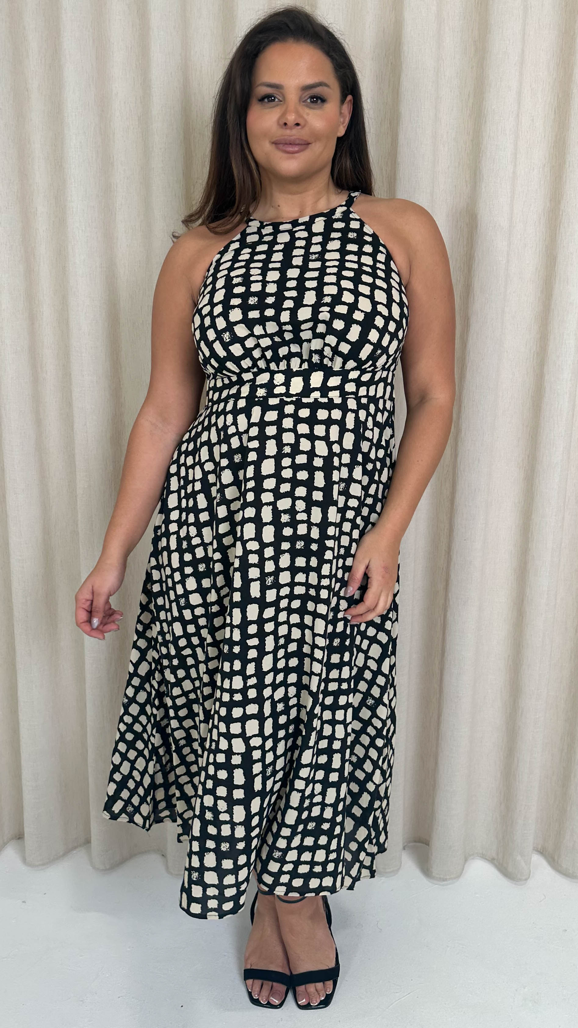 CurveWow Racer Cami Dress Mono Smudge