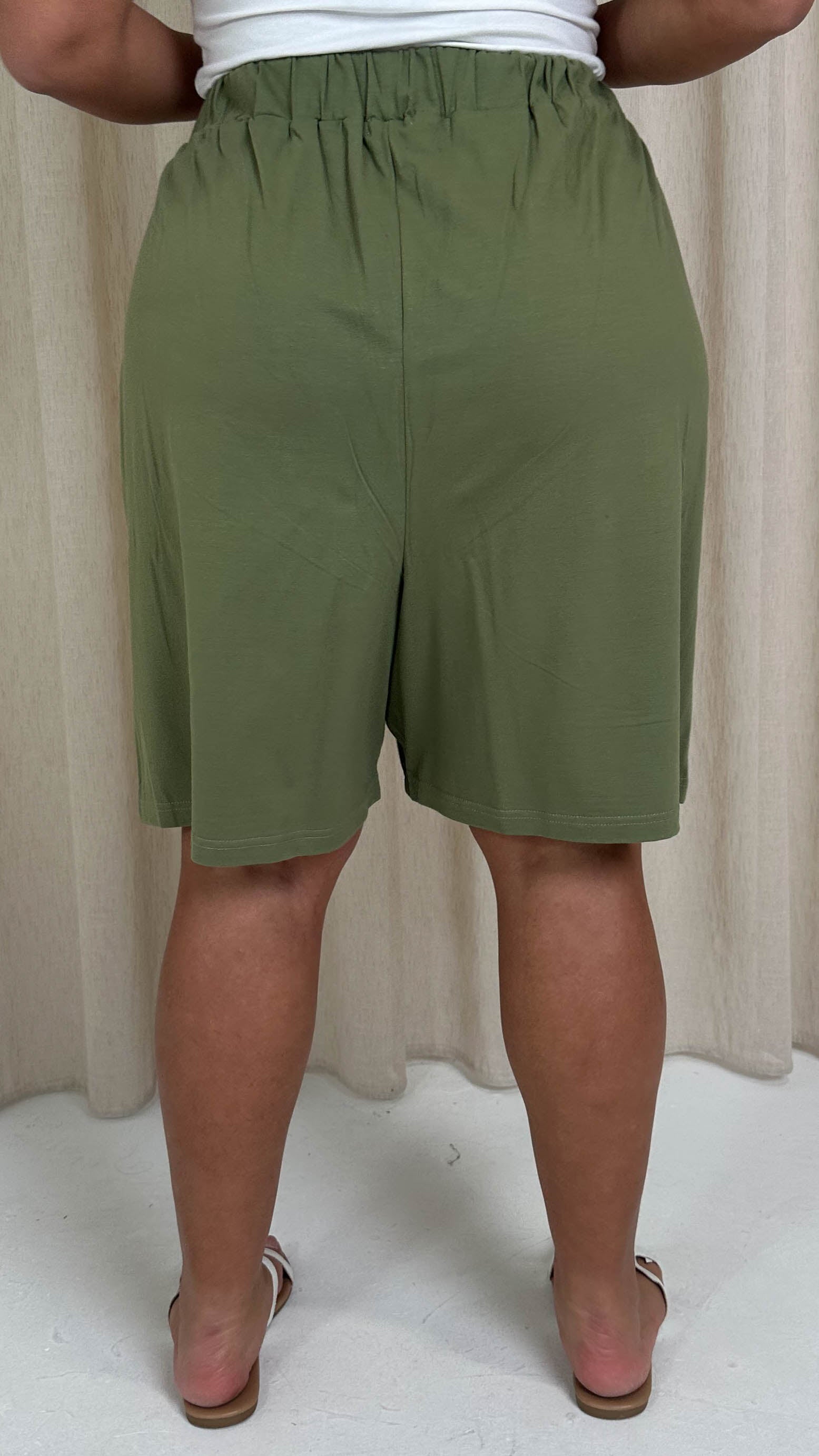 CurveWow Pull On Shorts Khaki