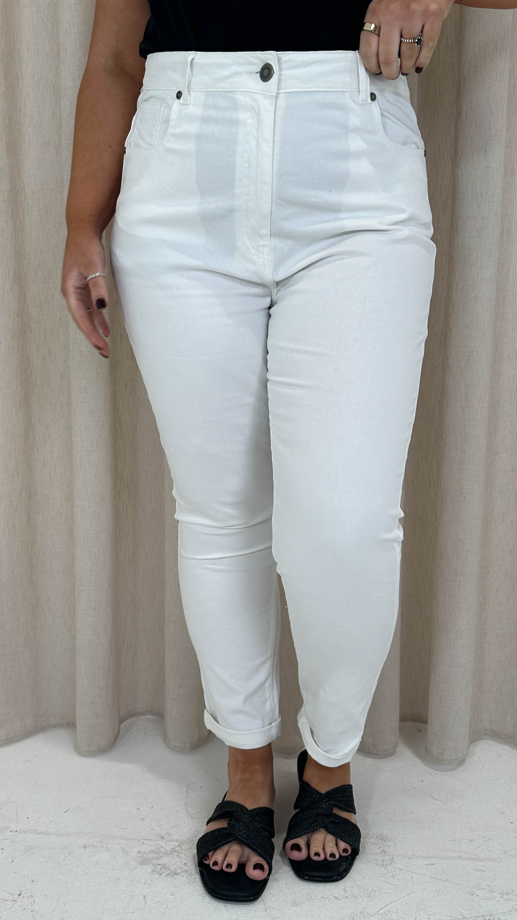 CurveWow Mom Jeans White