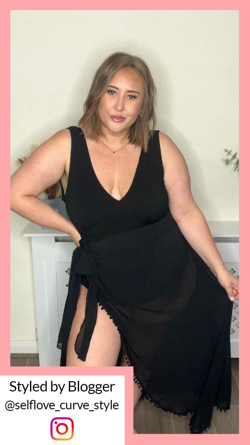 CurveWow Black Maxi Sarong