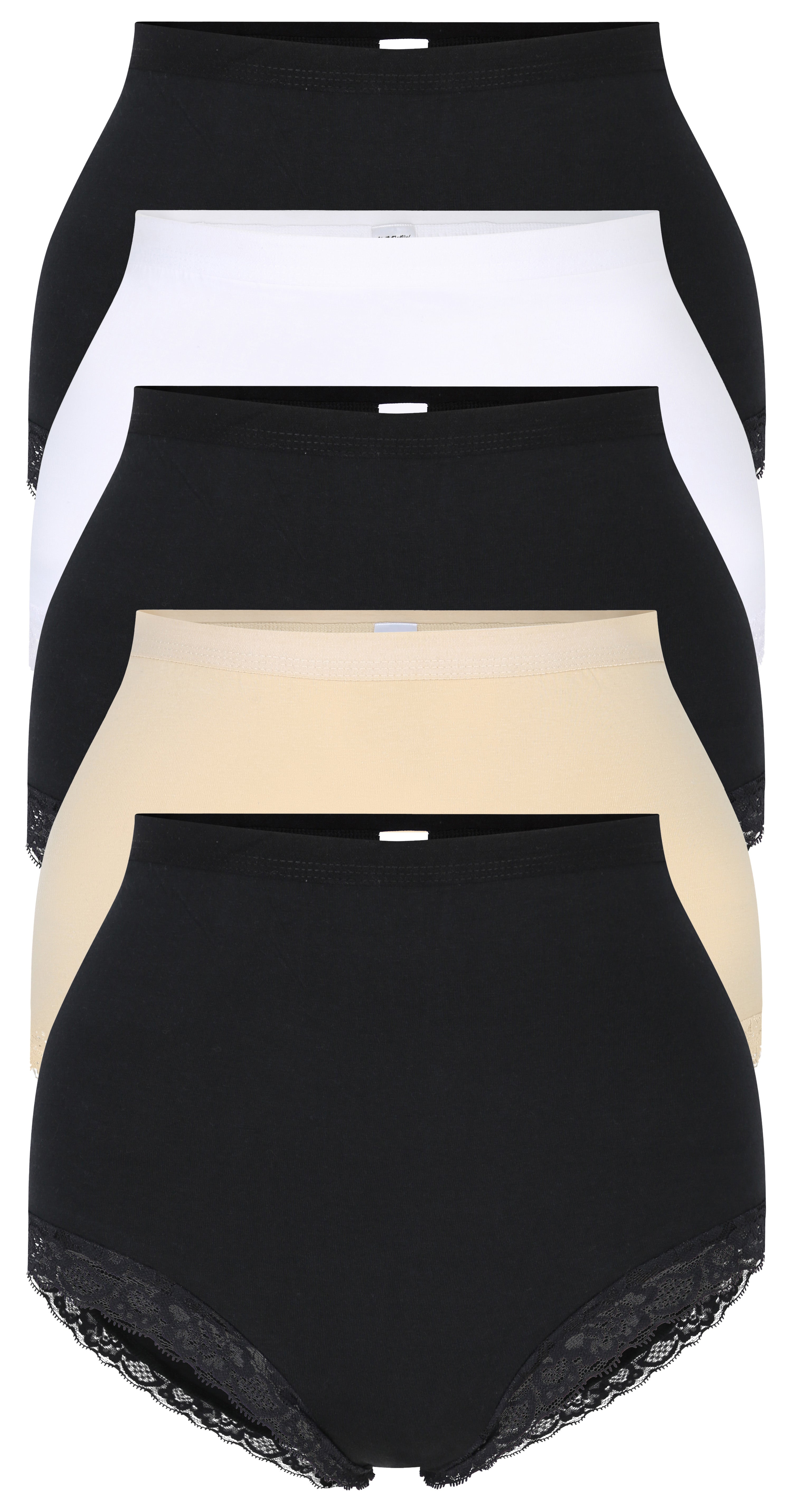 CurveWow Lace Brief 5 Pack Multi