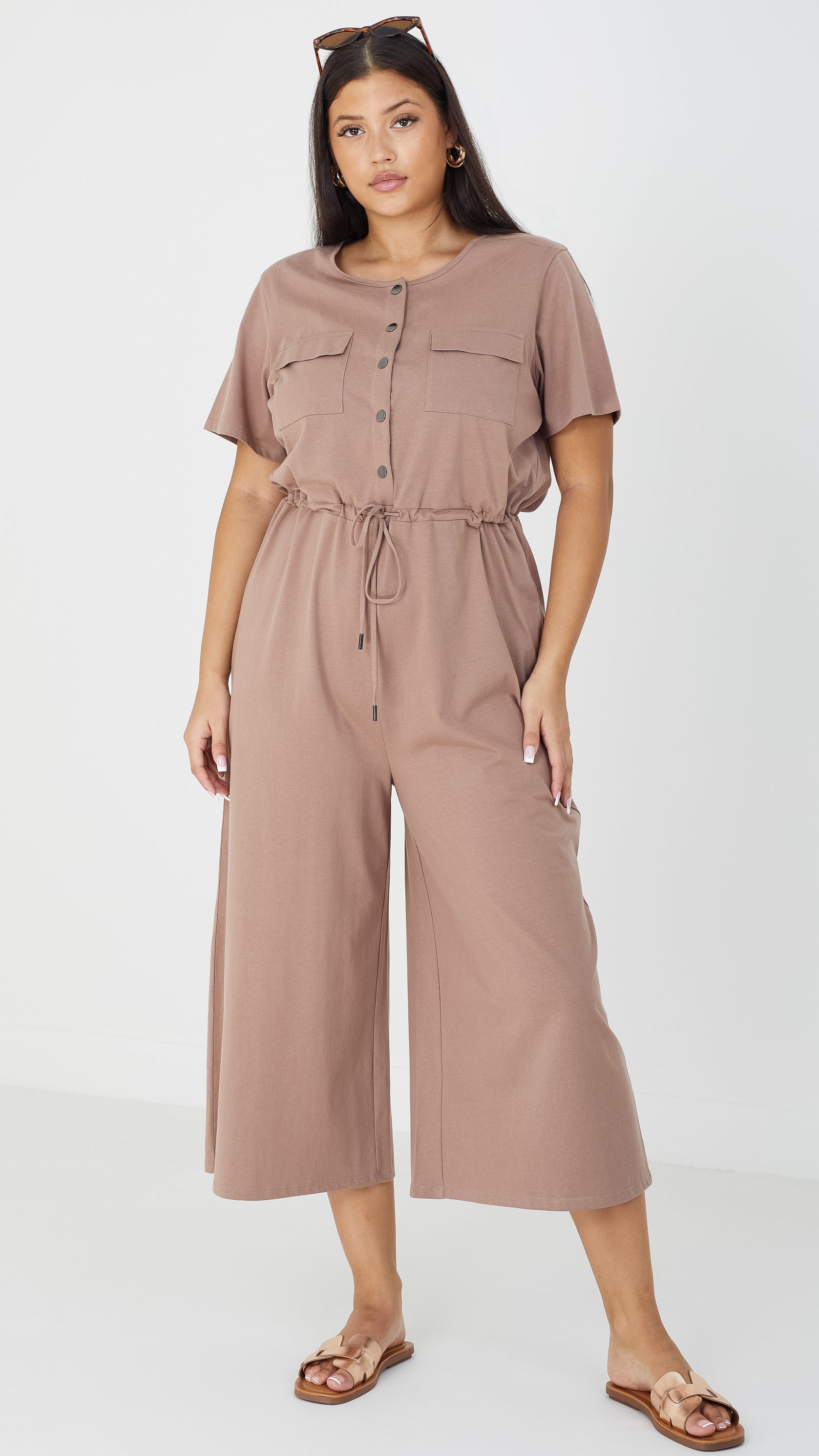 Utility Culotte Jumpsuit Mushroom
