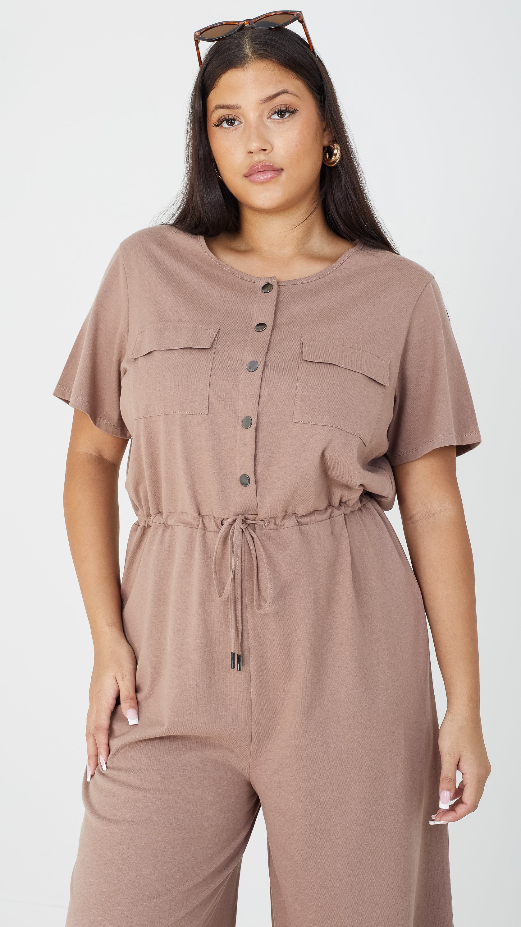 Utility Culotte Jumpsuit Mushroom
