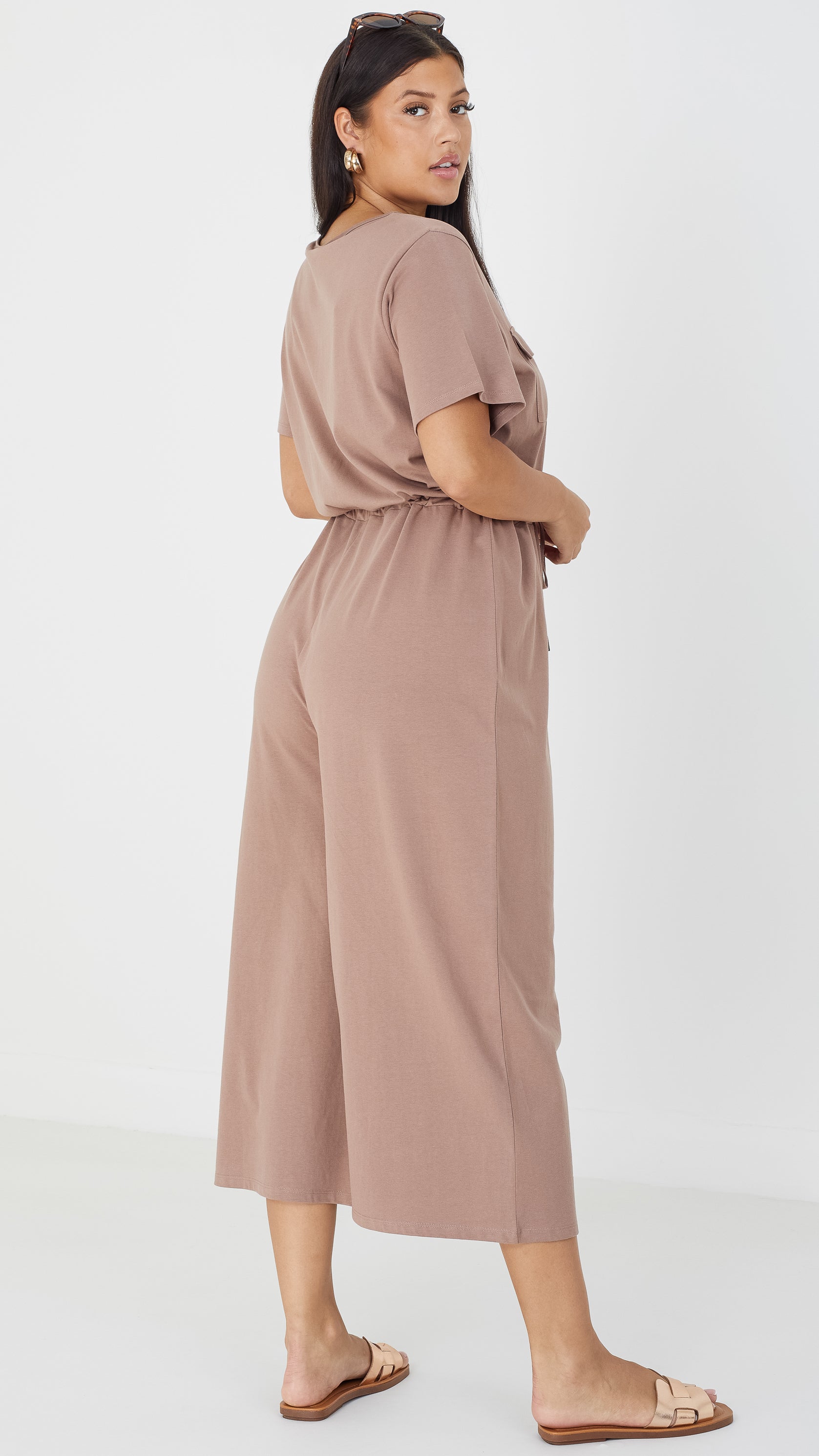Utility Culotte Jumpsuit Mushroom