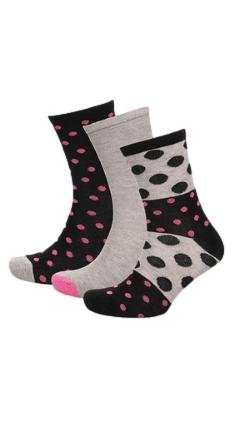 3 Pack Bamboo Assorted Socks Grey