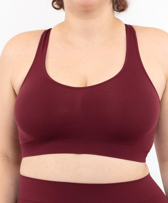 Curvy Seam Free Comfort Bra Burgundy