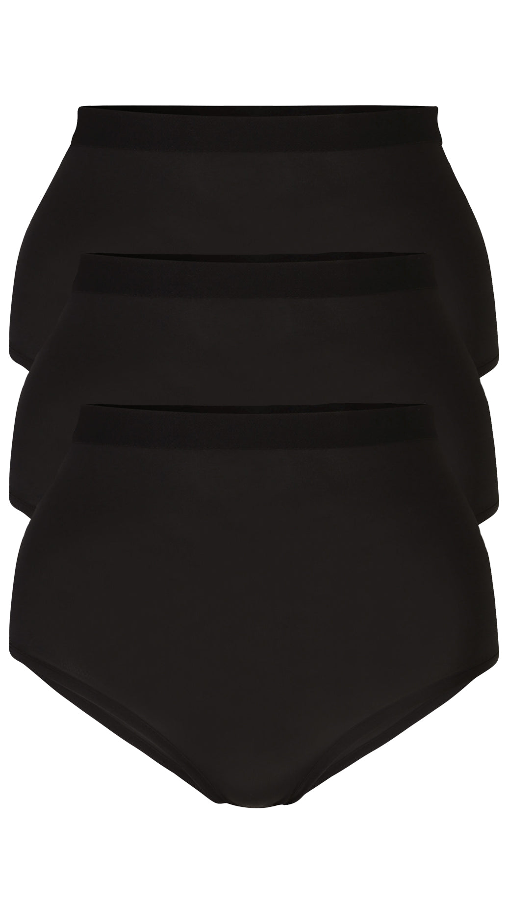 CurveWow 3 Pack Lace Briefs Black