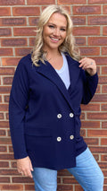 CurveWow Double Breasted Blazer Navy